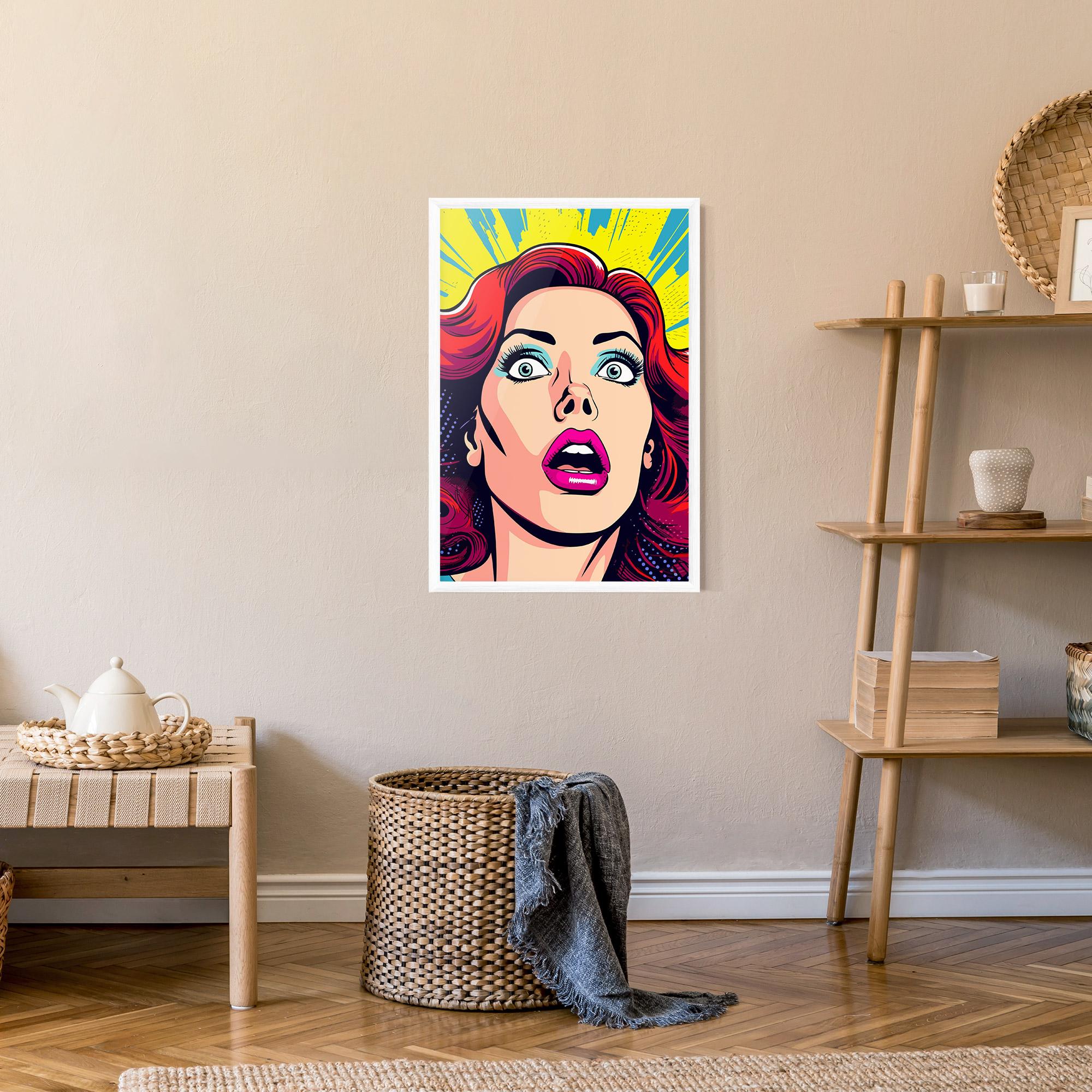 Poster Înrămat Pop Scared Woman mockup 9