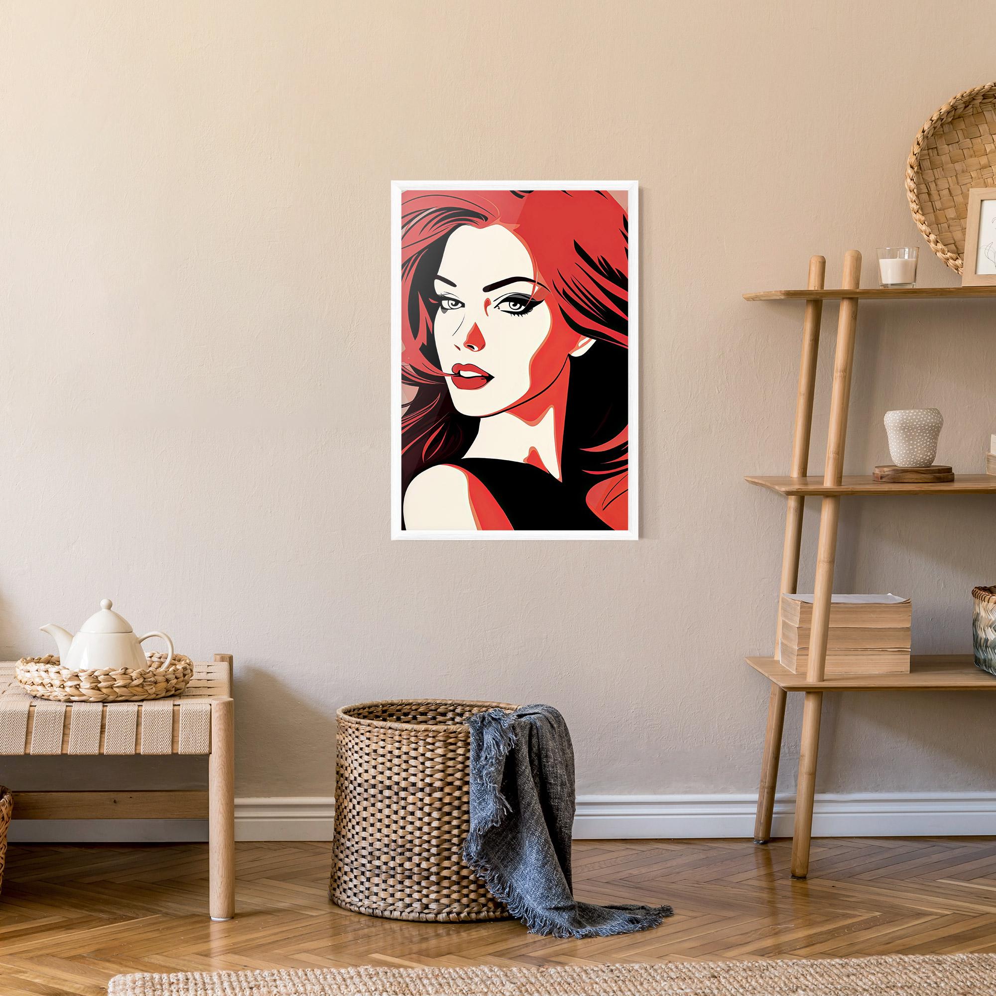 Poster Înrămat Red Hair Pop Art mockup 9