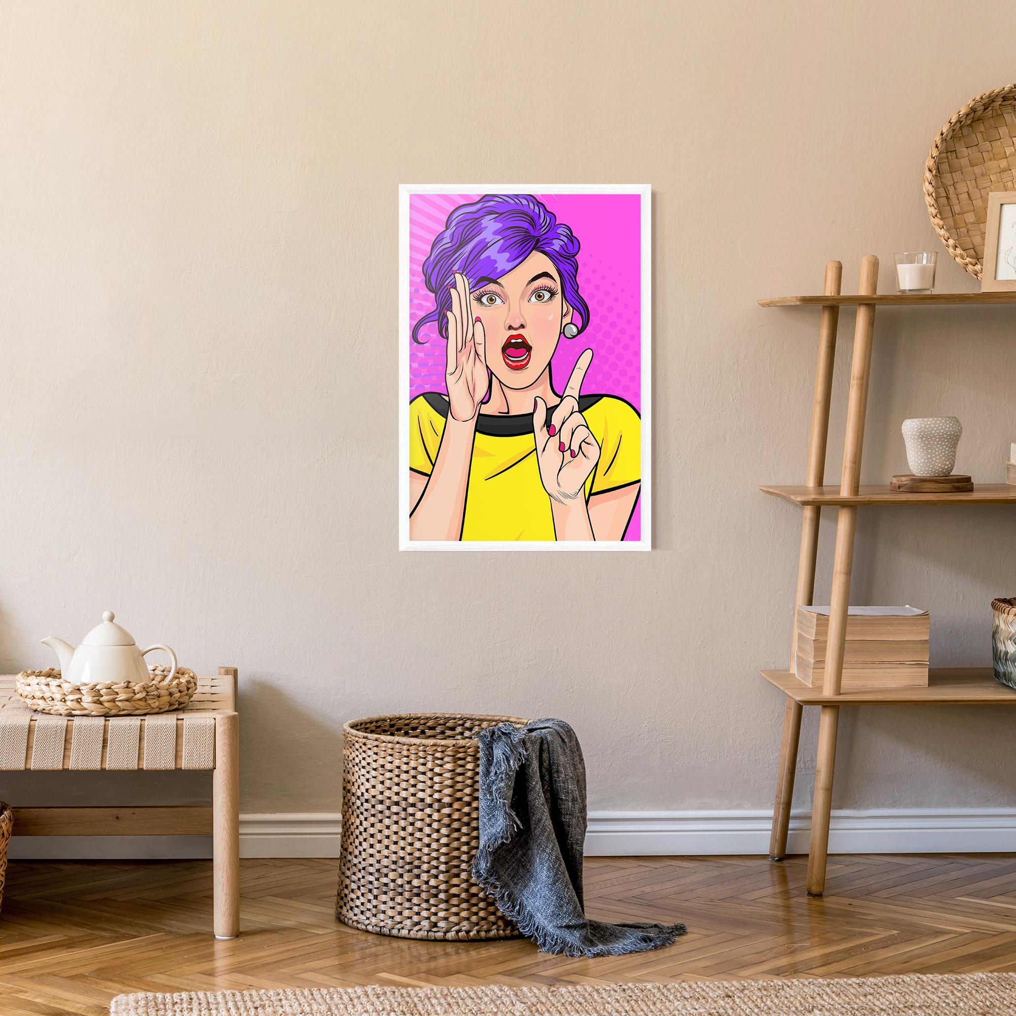 Poster Înrămat Surprised Pop Woman mockup 9