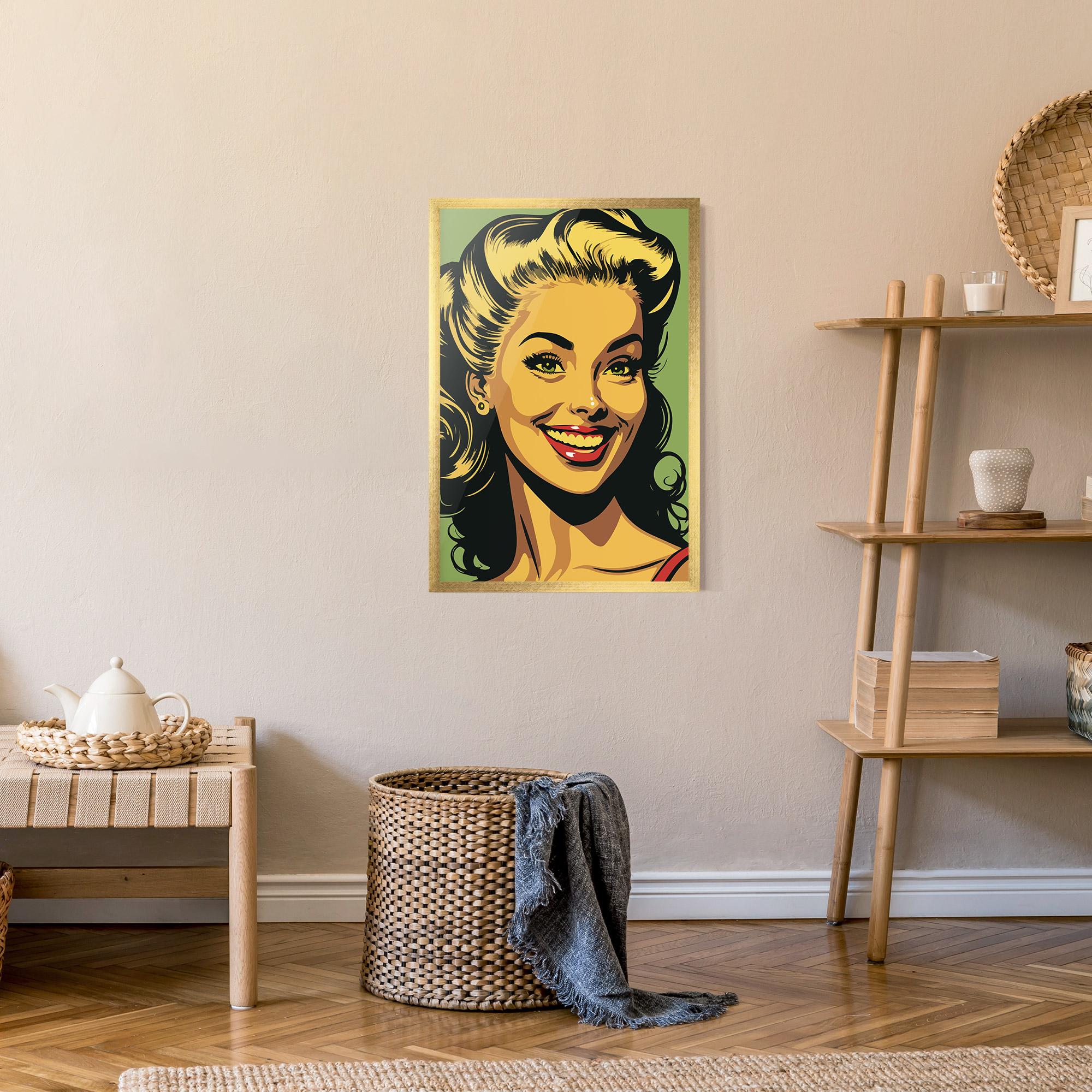 Poster Înrămat Green Light Pop Lady mockup 9