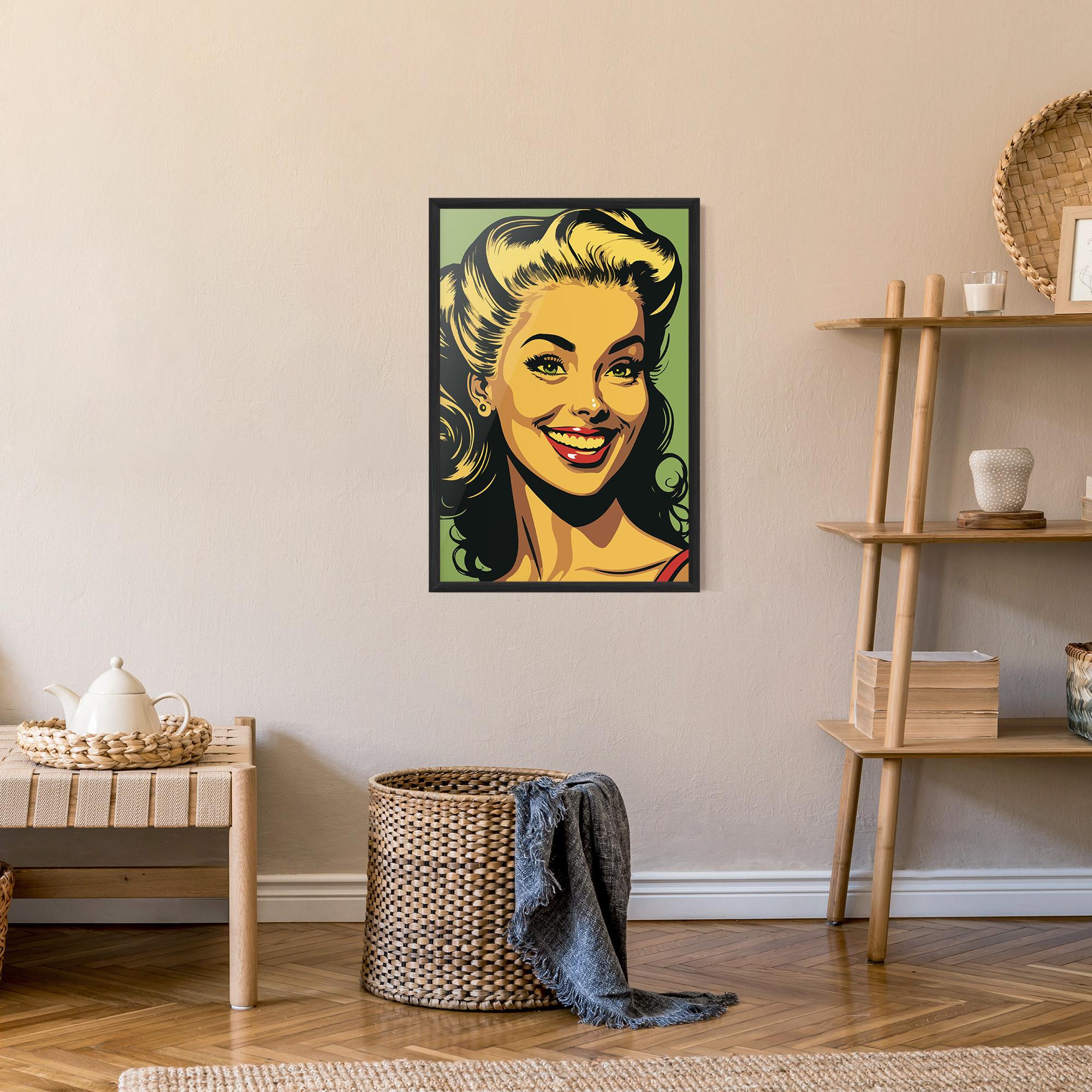 Poster Înrămat Green Light Pop Lady mockup 9