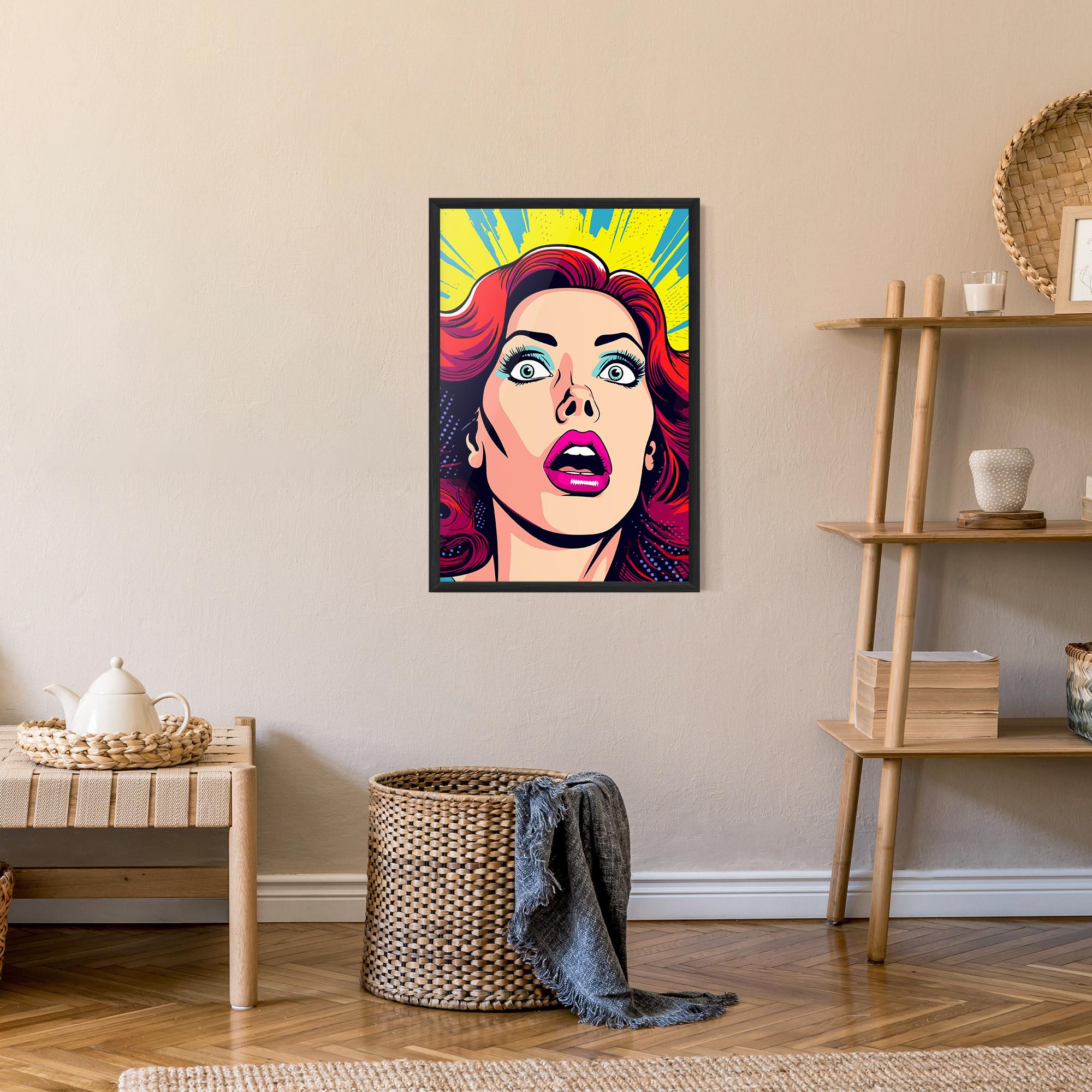 Poster Înrămat Pop Scared Woman mockup 9