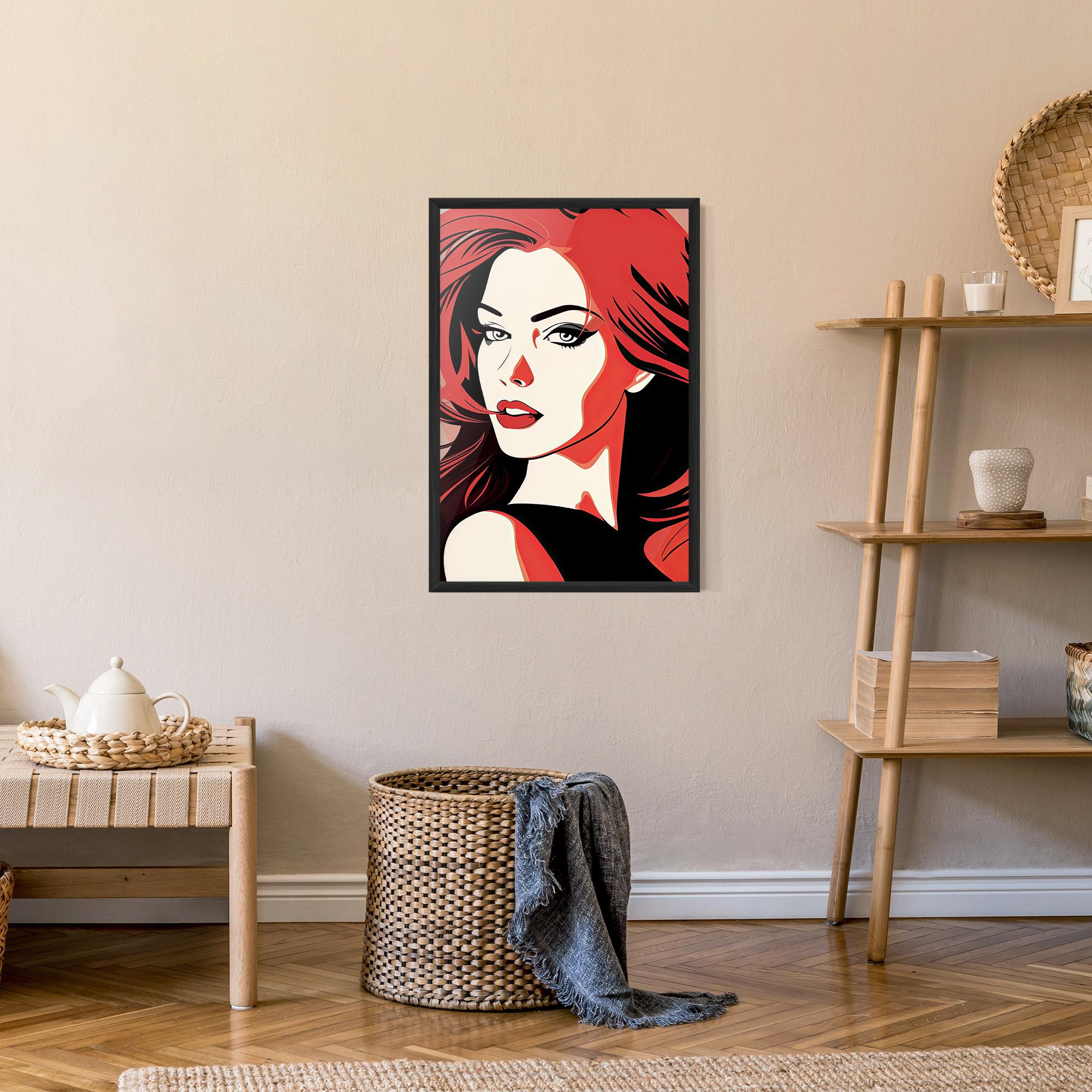 Poster Înrămat Red Hair Pop Art mockup 9