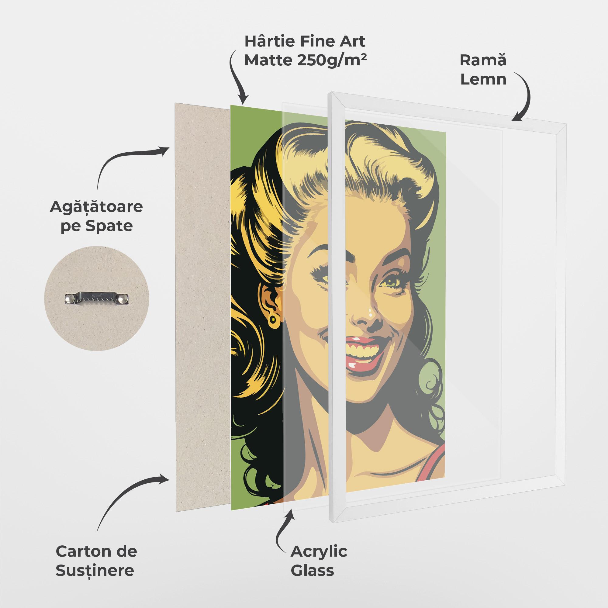 Poster Înrămat Green Light Pop Lady mockup 1