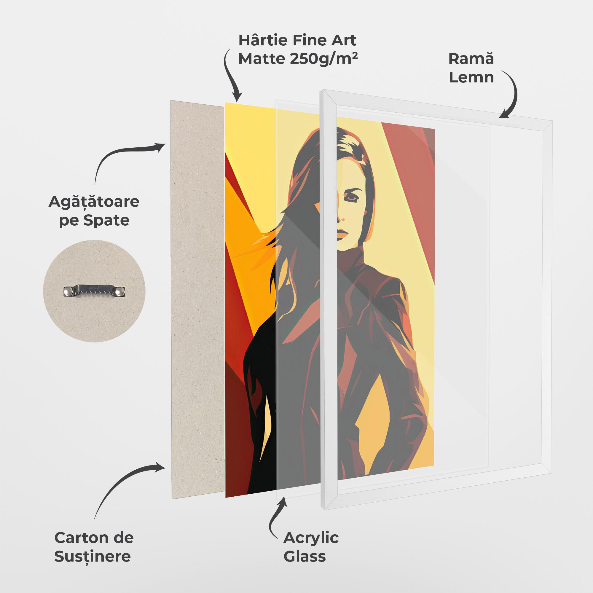 Poster Înrămat Pop Graphical Woman mockup 1