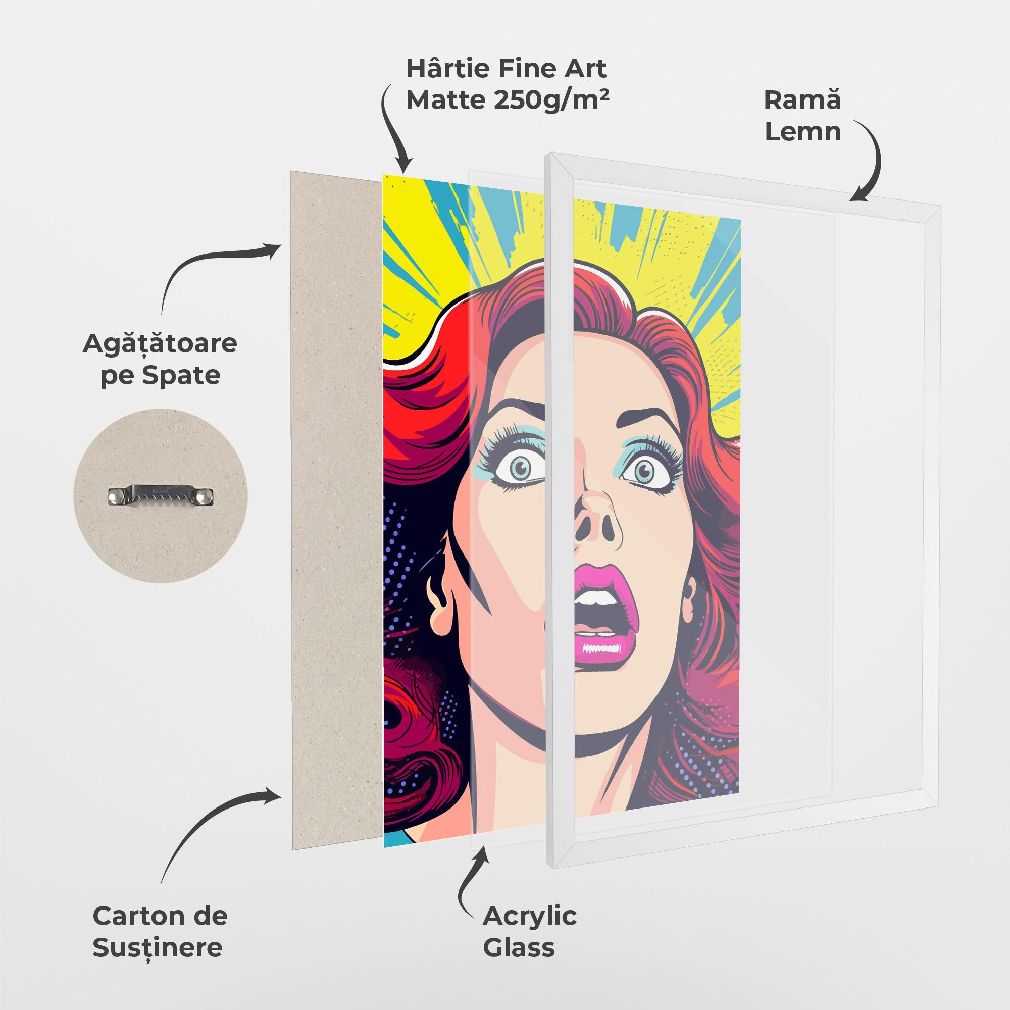 Poster Înrămat Pop Scared Woman mockup 1