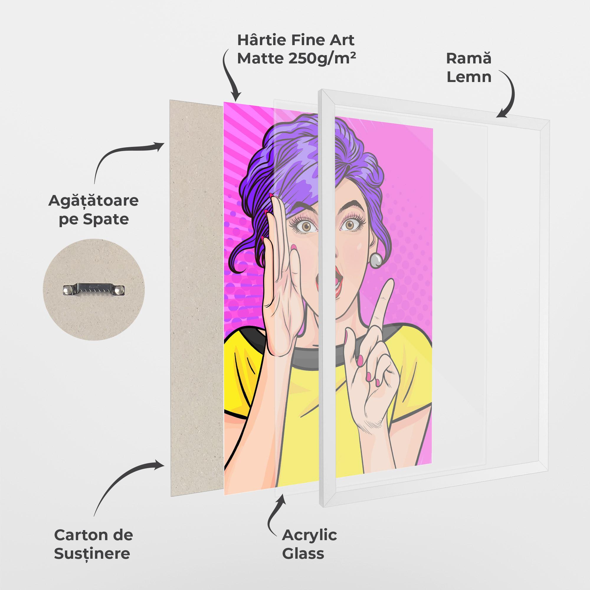 Poster Înrămat Surprised Pop Woman mockup 1