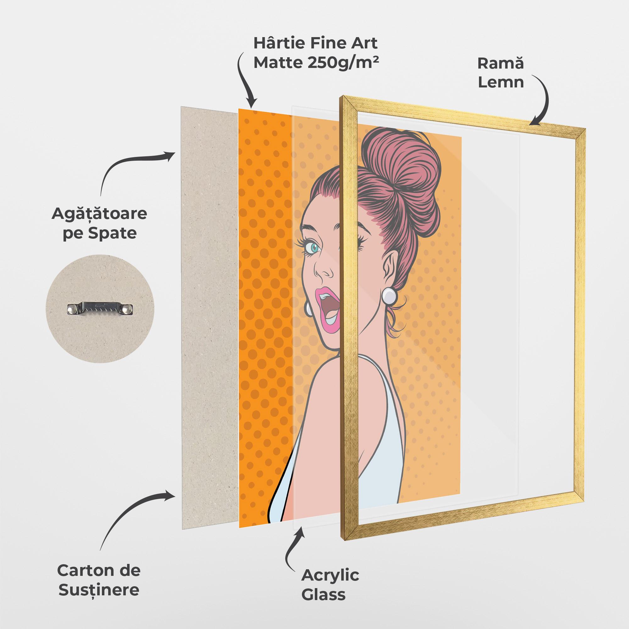 Poster Înrămat Pop Comic Lady mockup 1