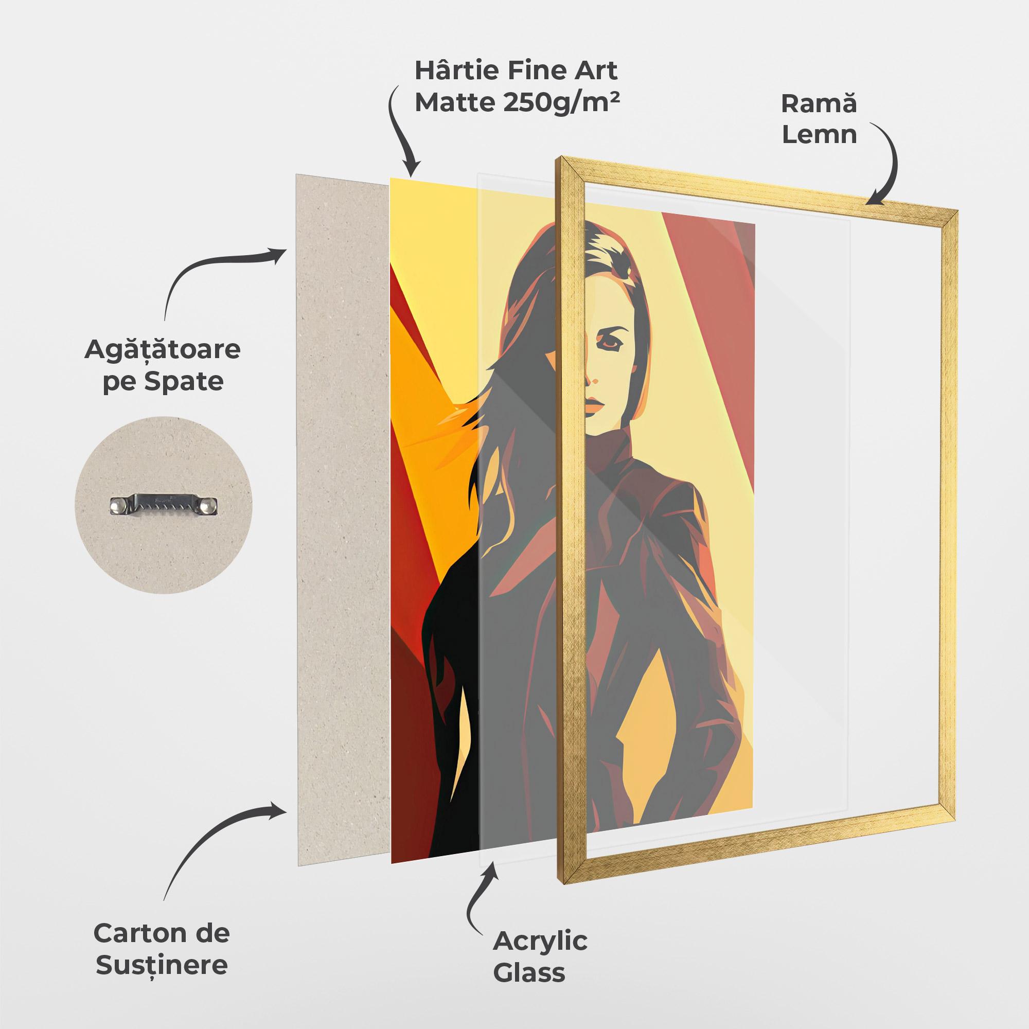 Poster Înrămat Pop Graphical Woman mockup 1