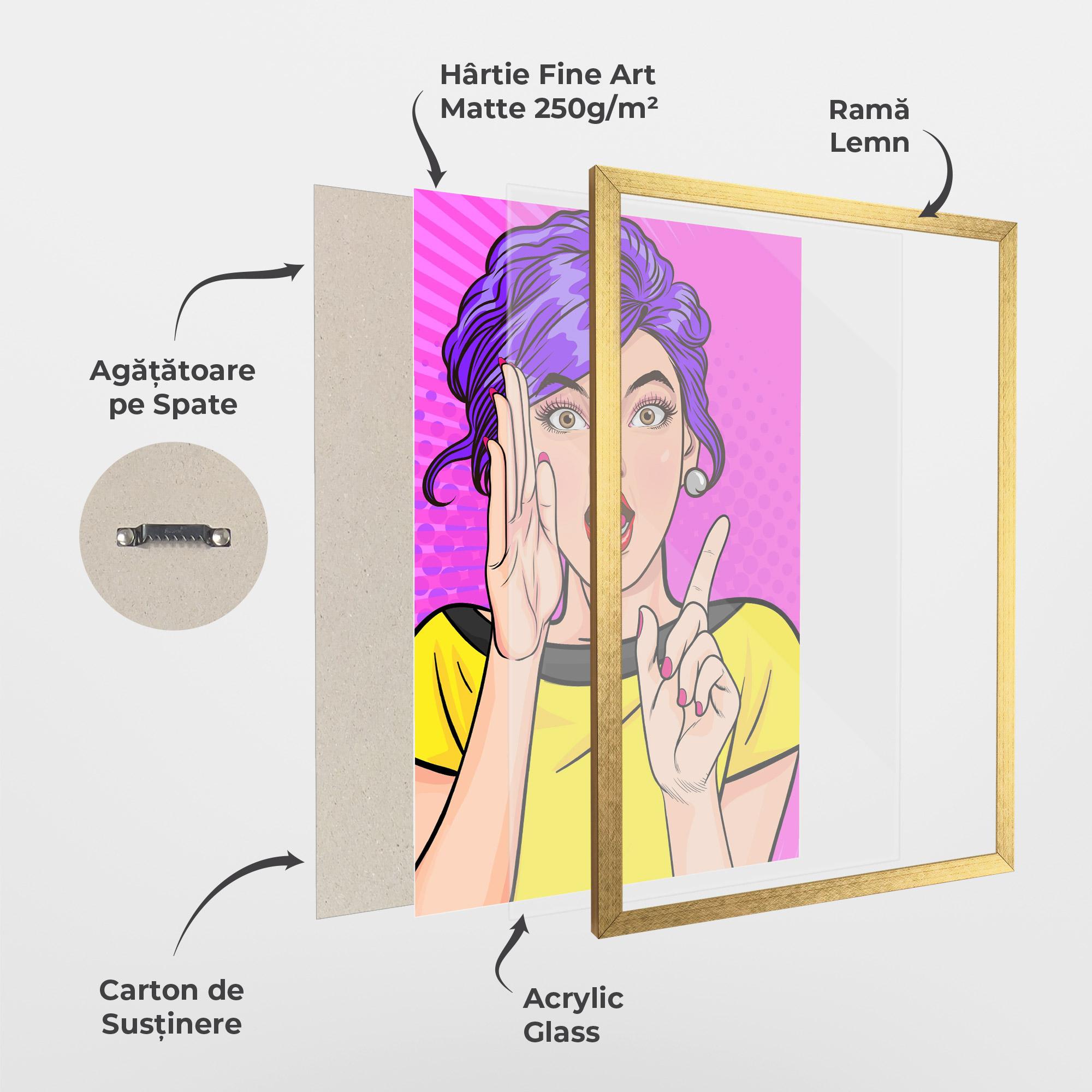 Poster Înrămat Surprised Pop Woman mockup 1