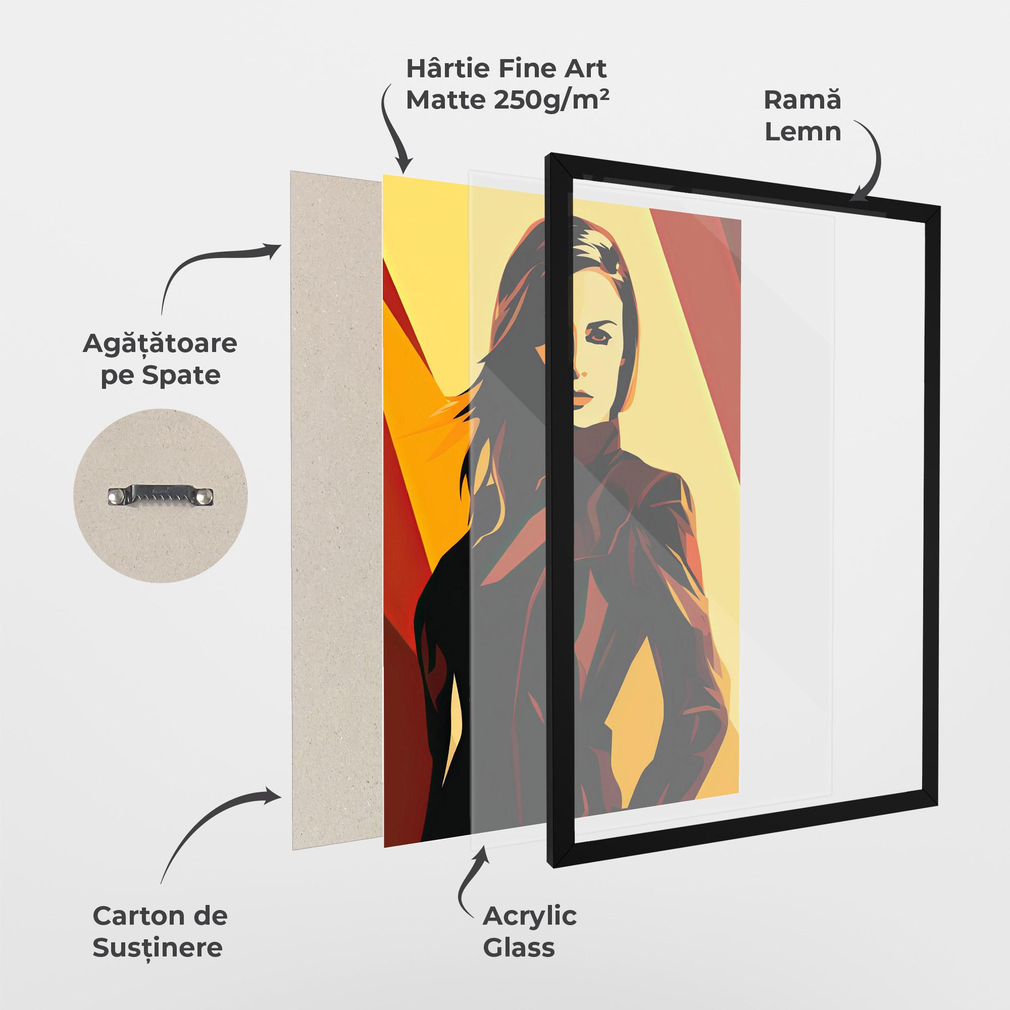 Poster Înrămat Pop Graphical Woman mockup 1