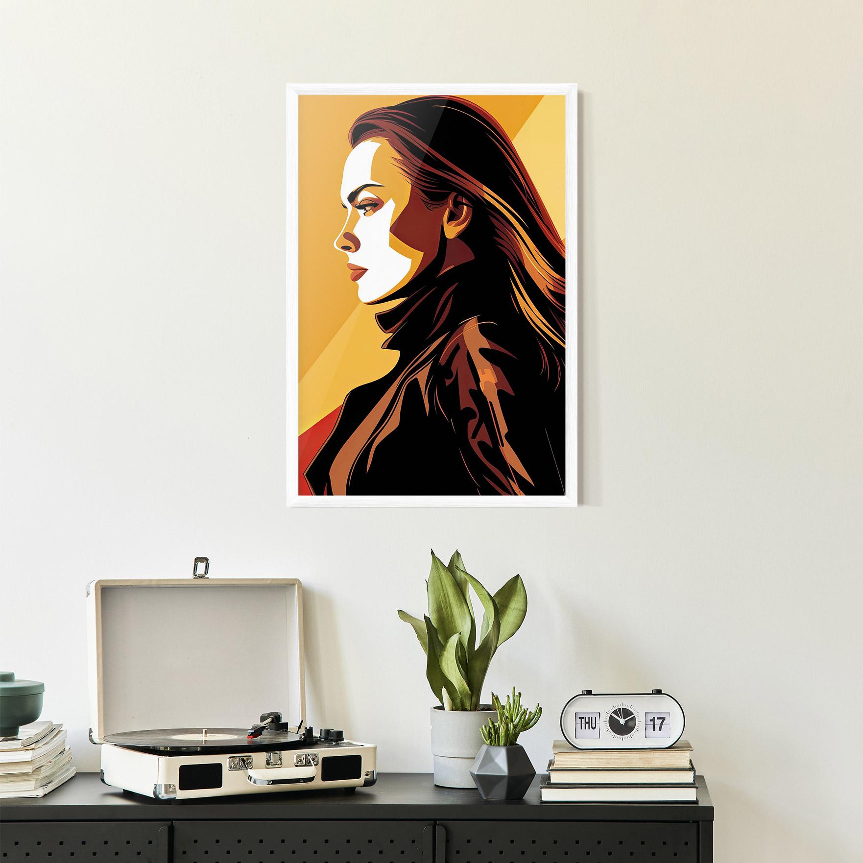 Poster Înrămat Graphical Pop Girl mockup 2