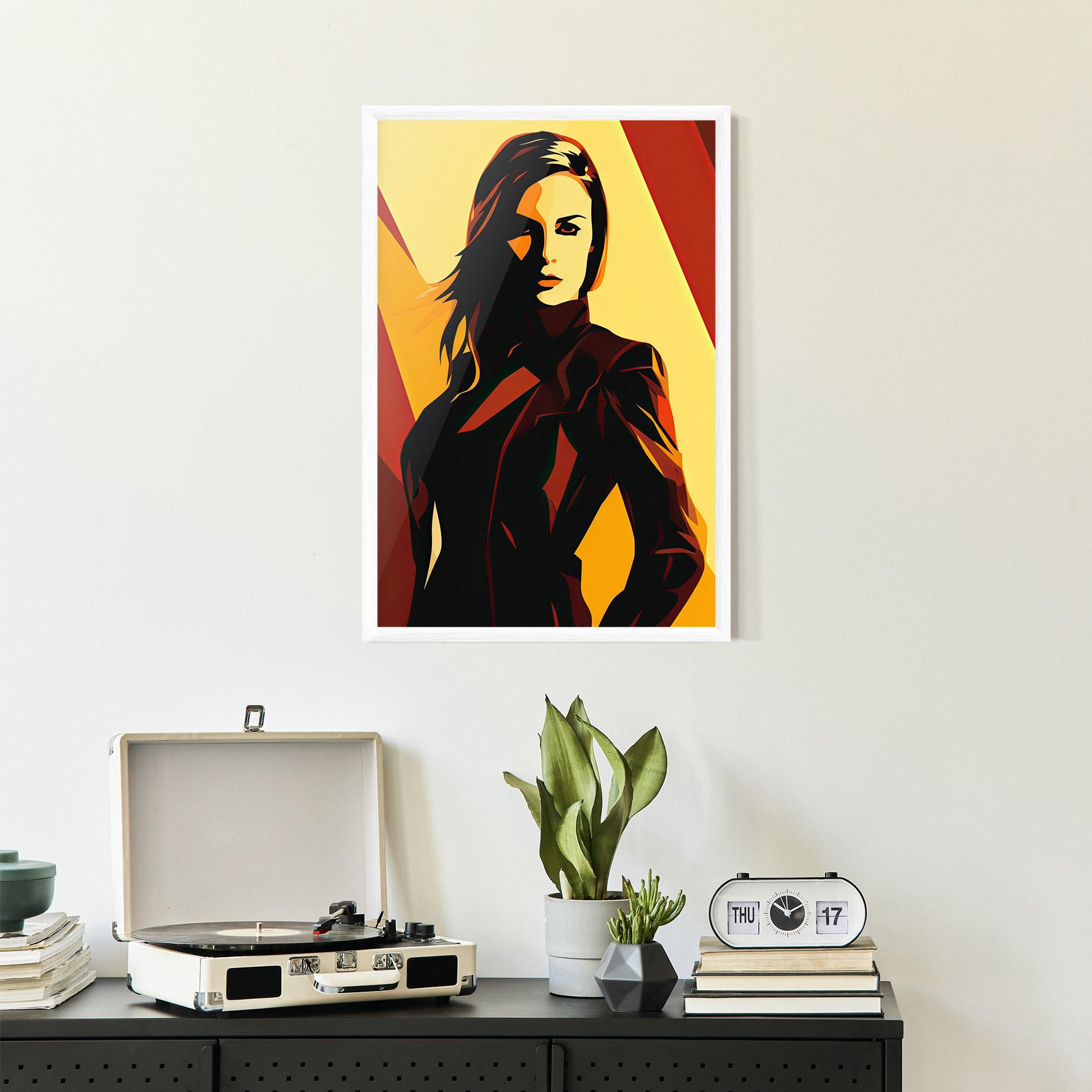 Poster Înrămat Pop Graphical Woman mockup 2