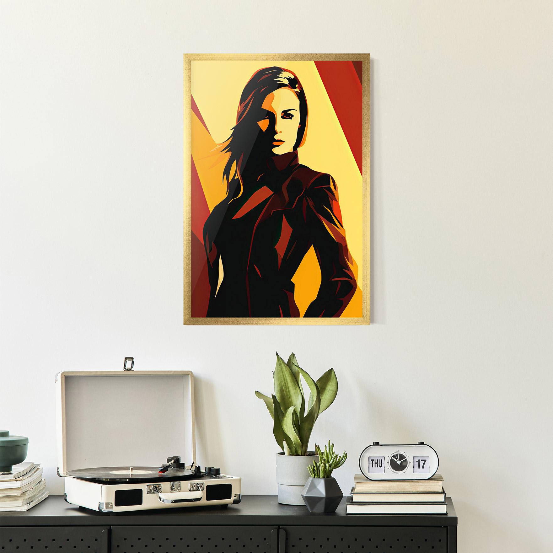 Poster Înrămat Pop Graphical Woman mockup 2