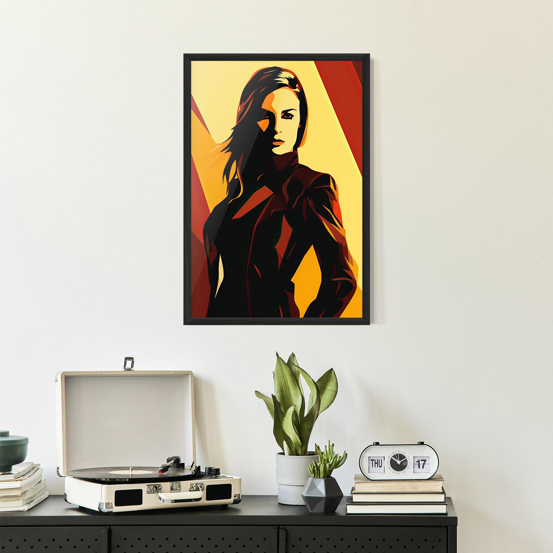 Poster Înrămat Pop Graphical Woman mockup 2