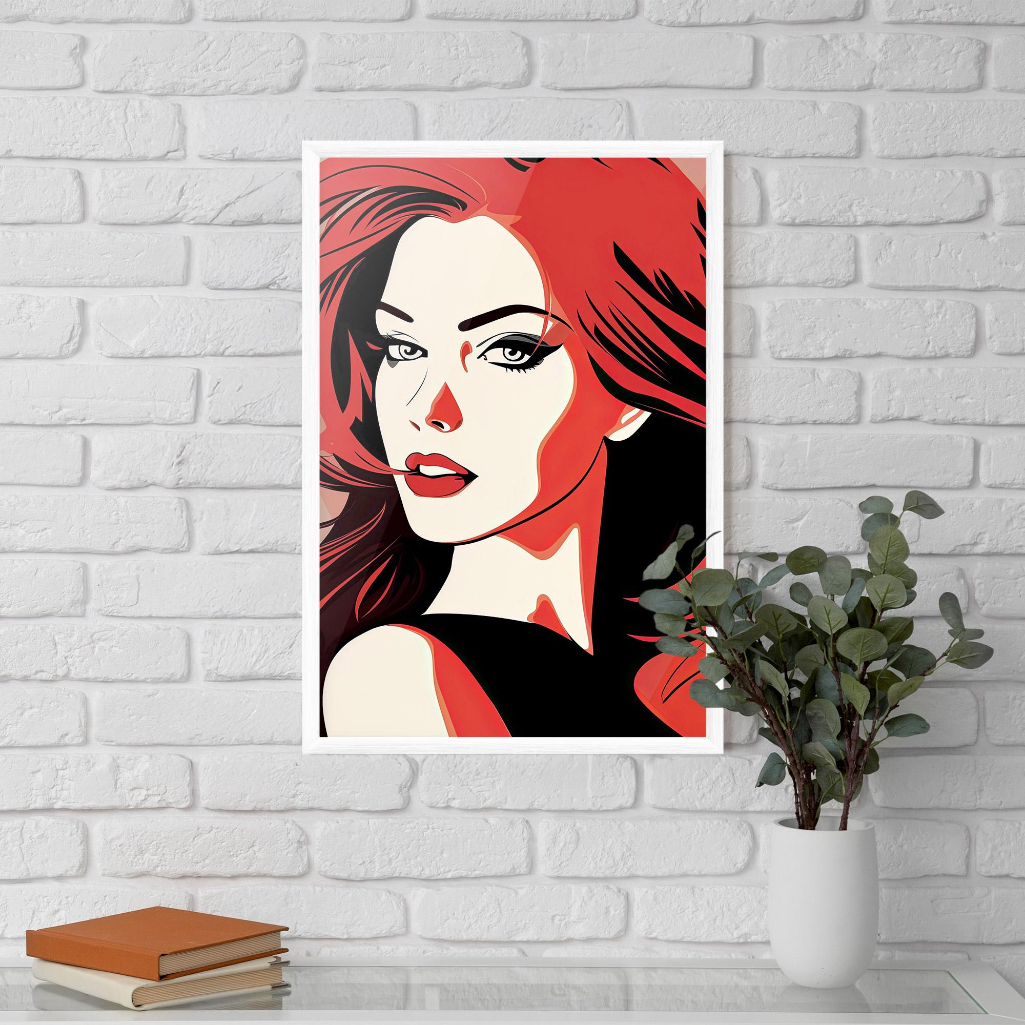Poster Înrămat Red Hair Pop Art mockup 5