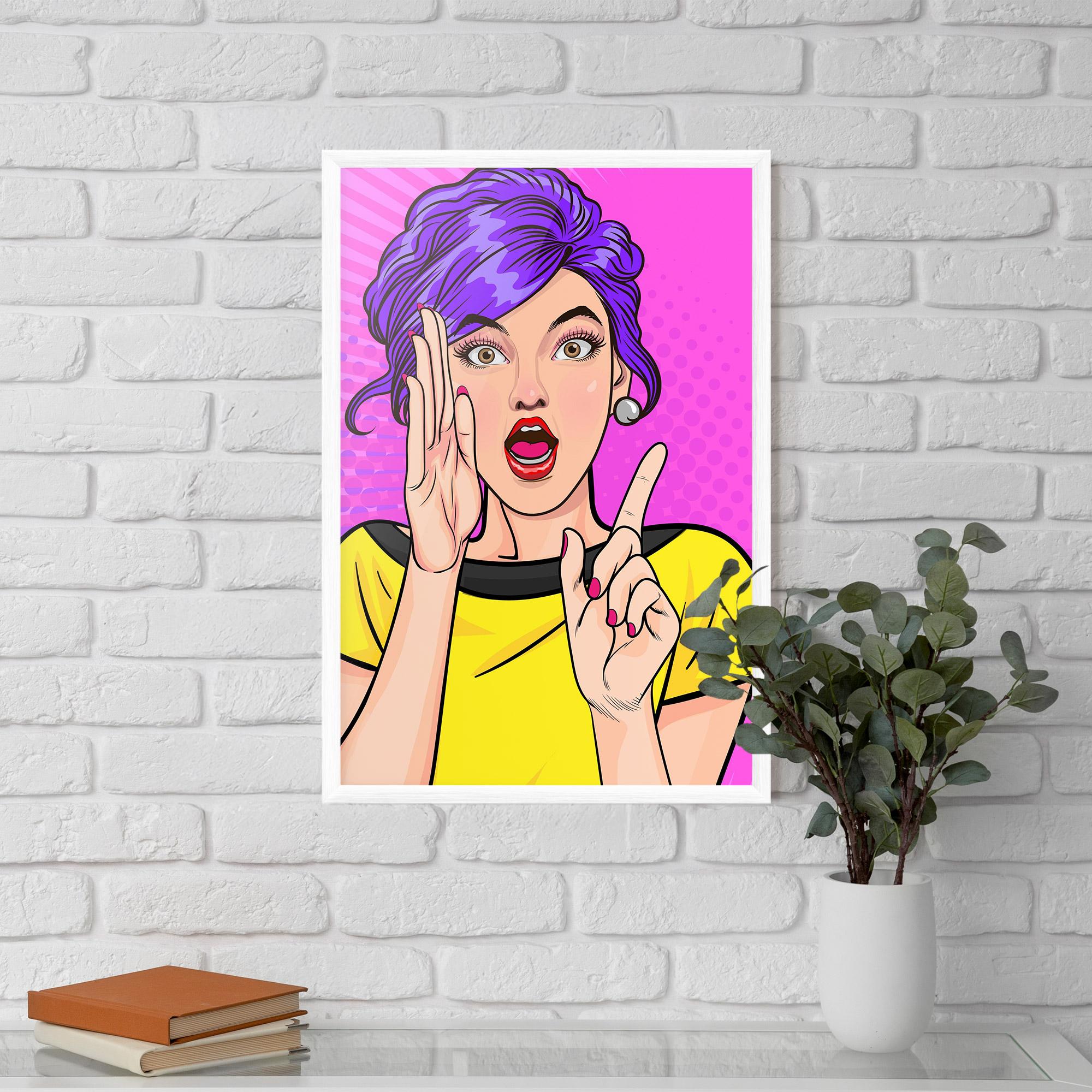 Poster Înrămat Surprised Pop Woman mockup 5
