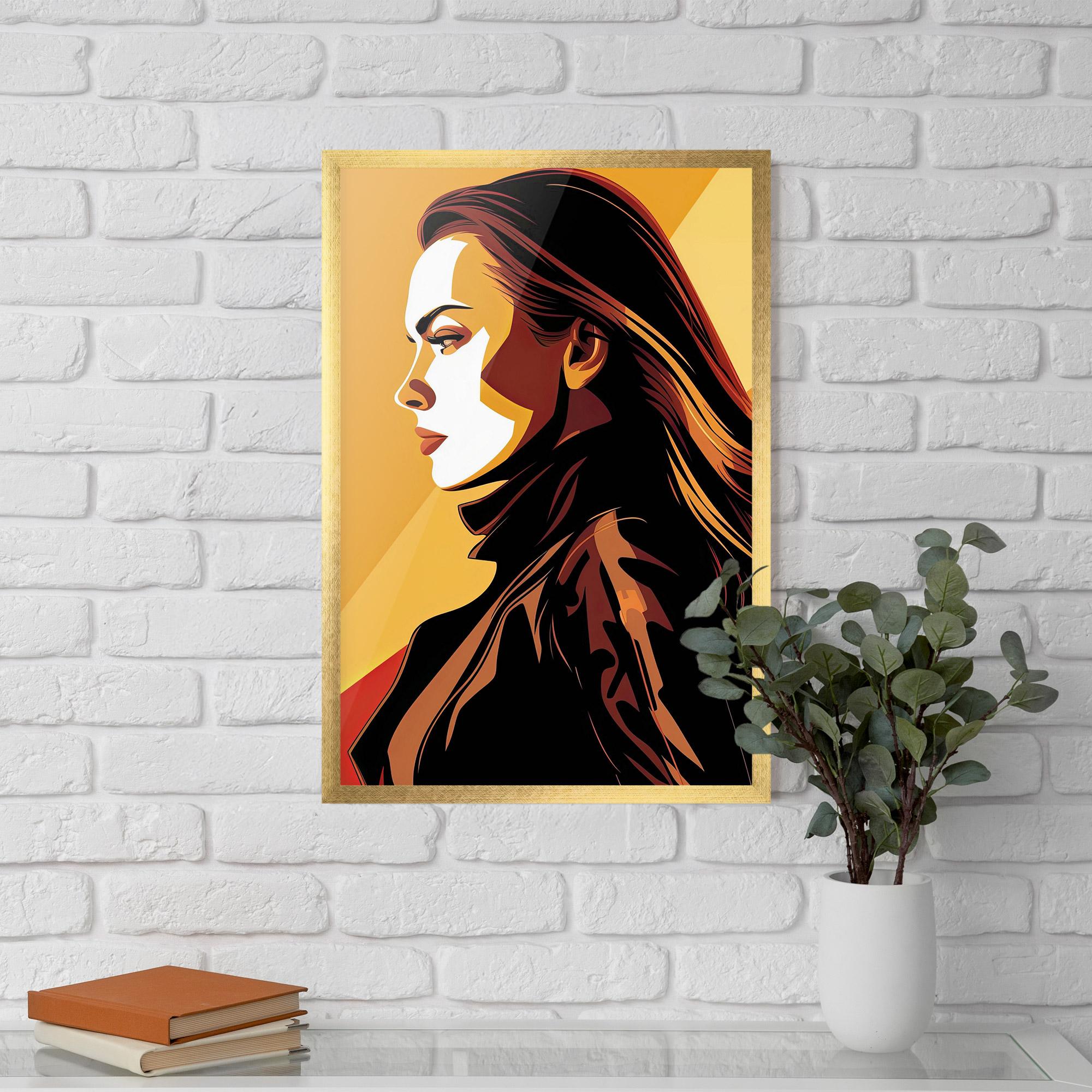 Poster Înrămat Graphical Pop Girl mockup 5