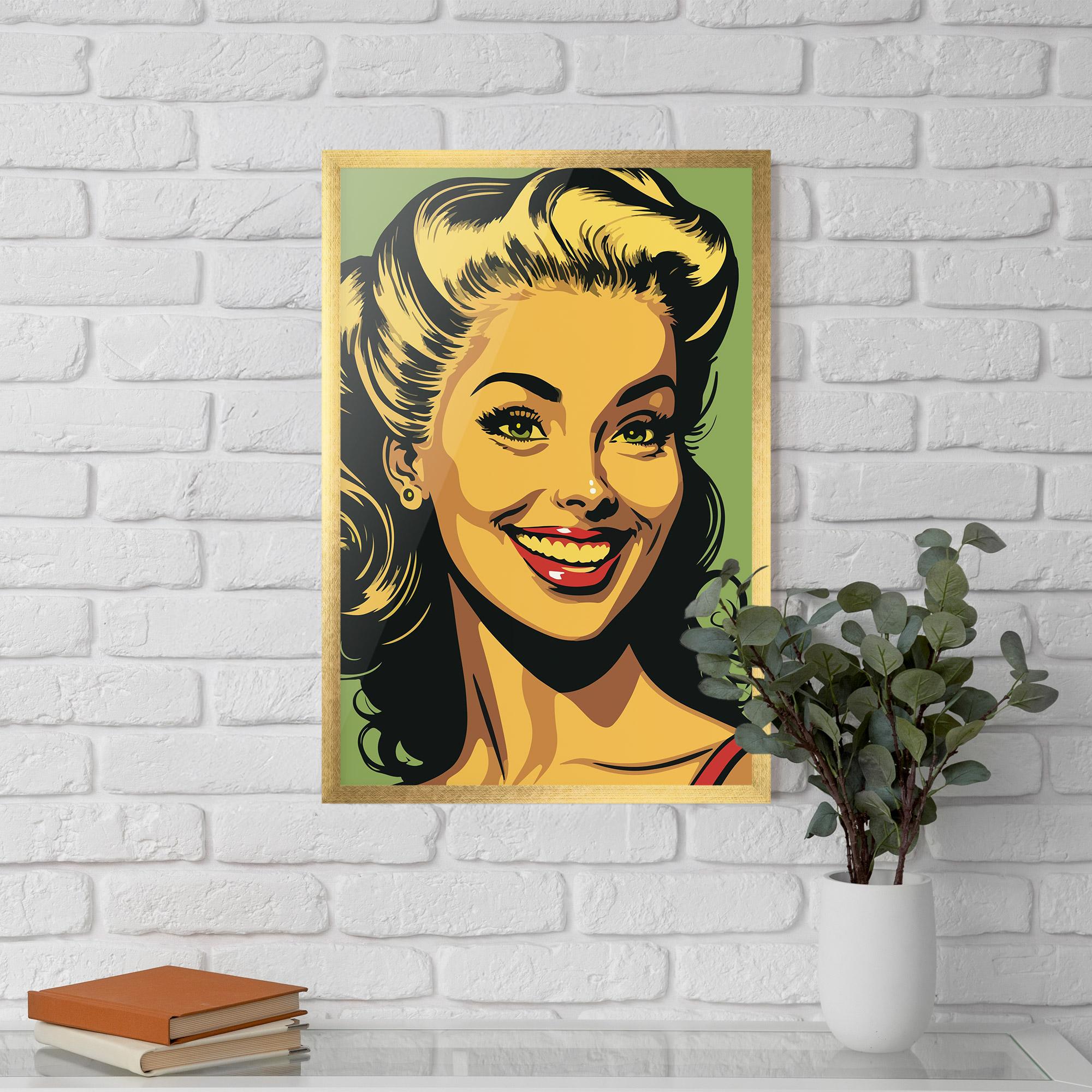 Poster Înrămat Green Light Pop Lady mockup 5