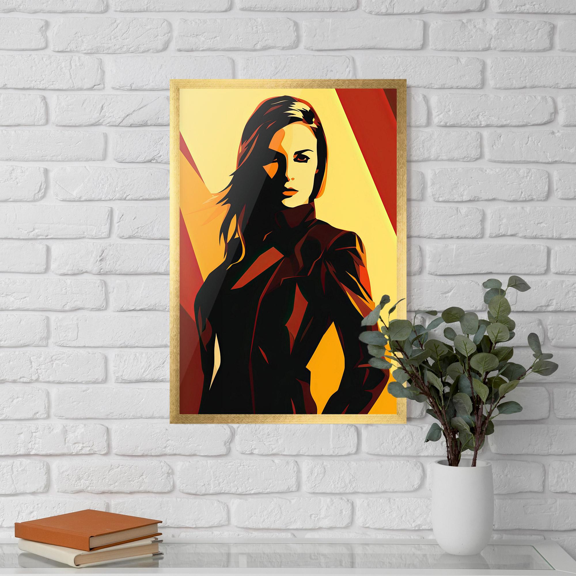 Poster Înrămat Pop Graphical Woman mockup 5