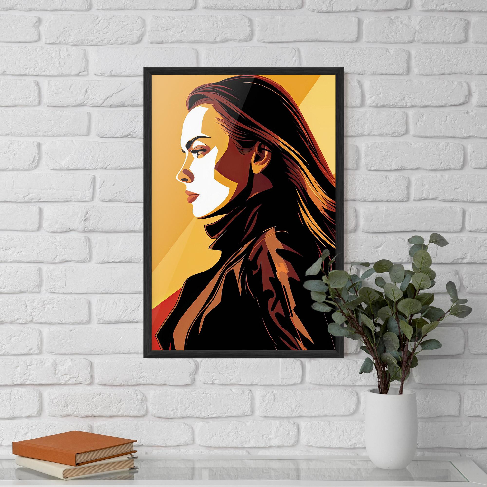 Poster Înrămat Graphical Pop Girl mockup 5