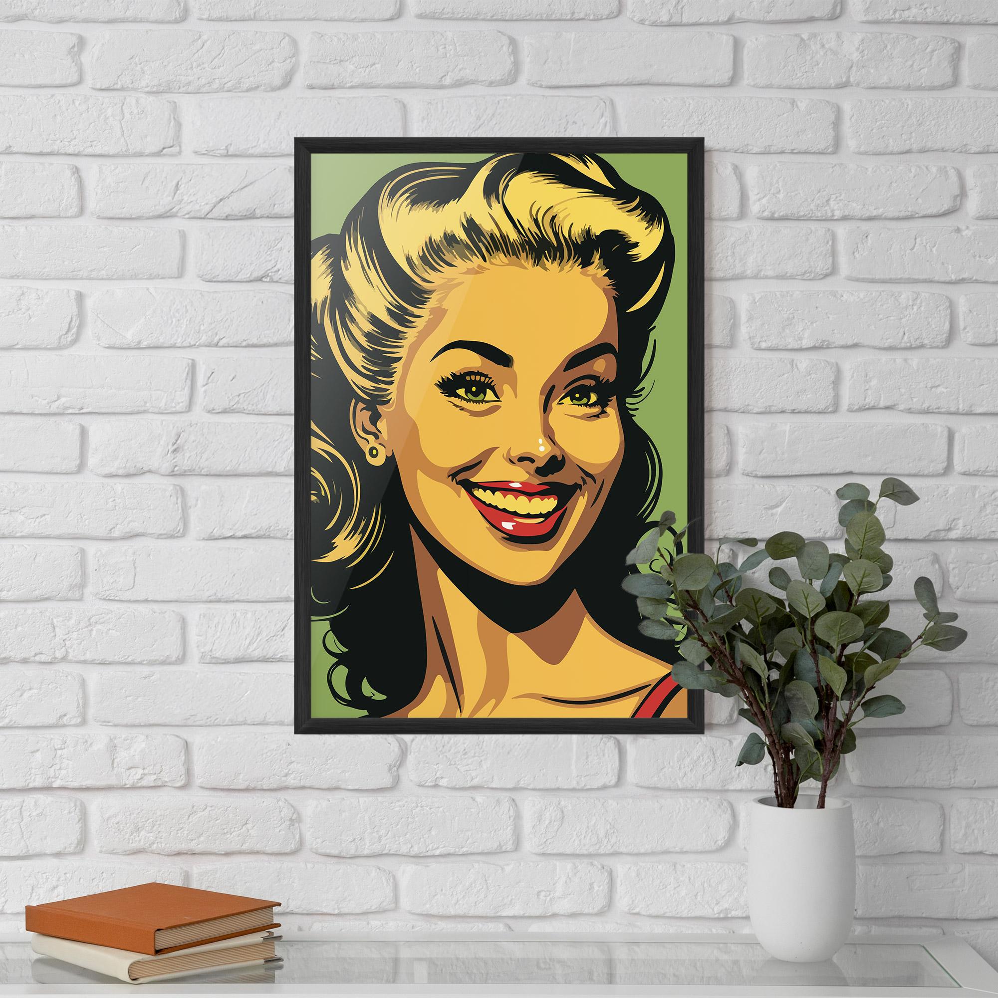 Poster Înrămat Green Light Pop Lady mockup 5