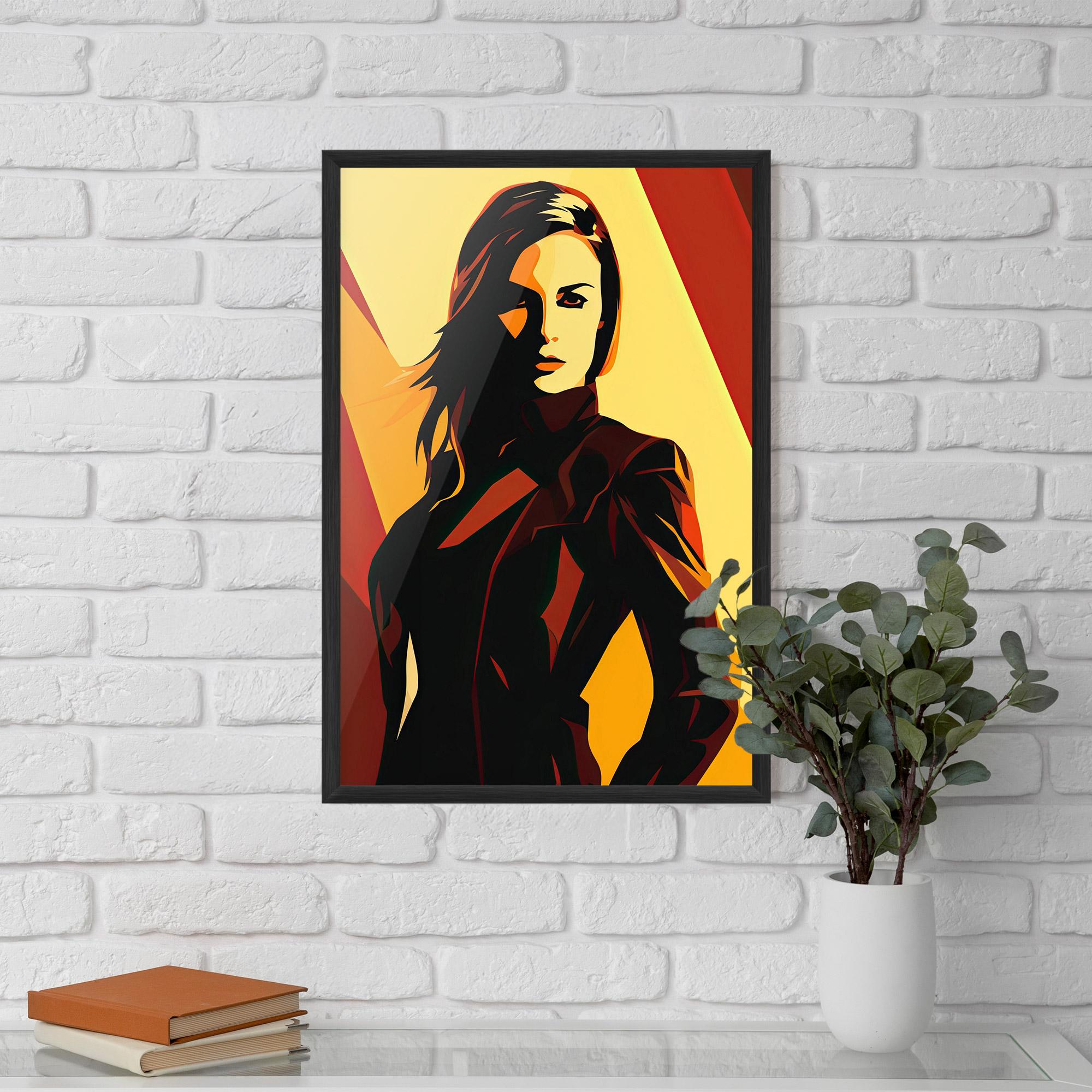 Poster Înrămat Pop Graphical Woman mockup 5