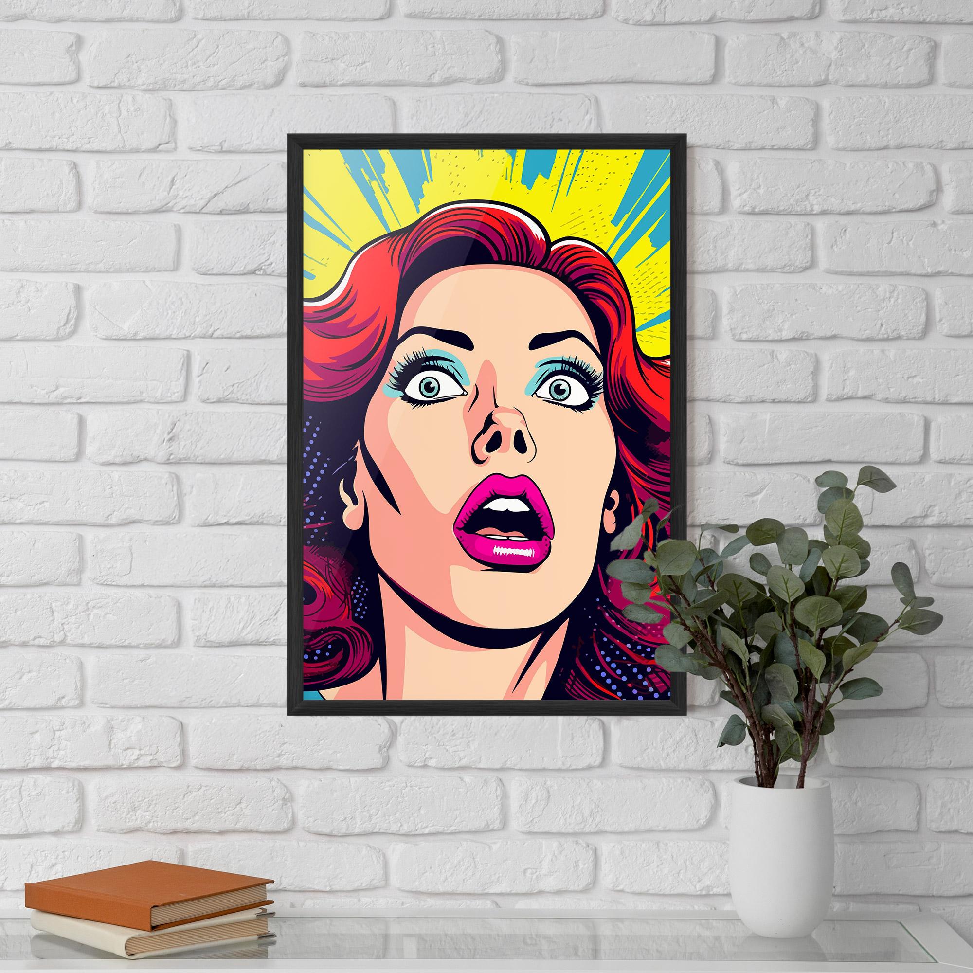 Poster Înrămat Pop Scared Woman mockup 5