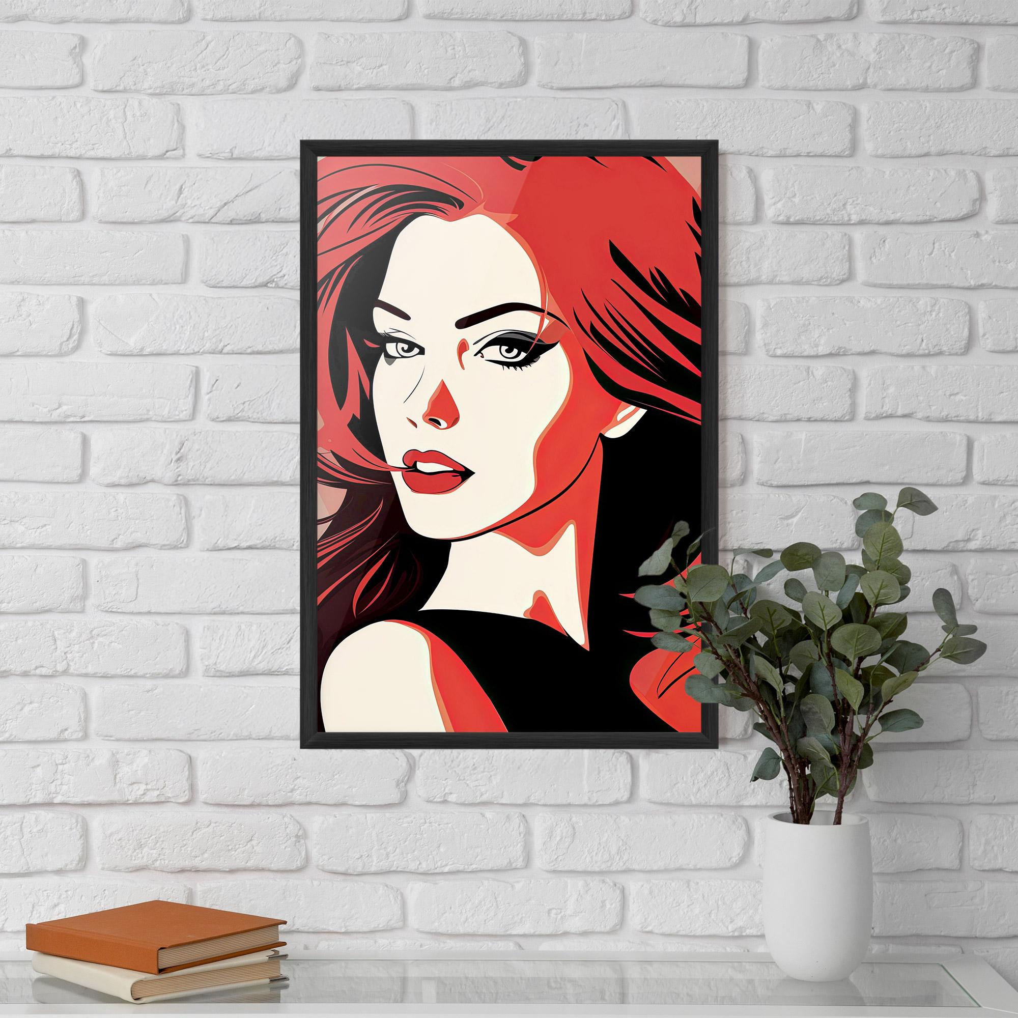 Poster Înrămat Red Hair Pop Art mockup 5