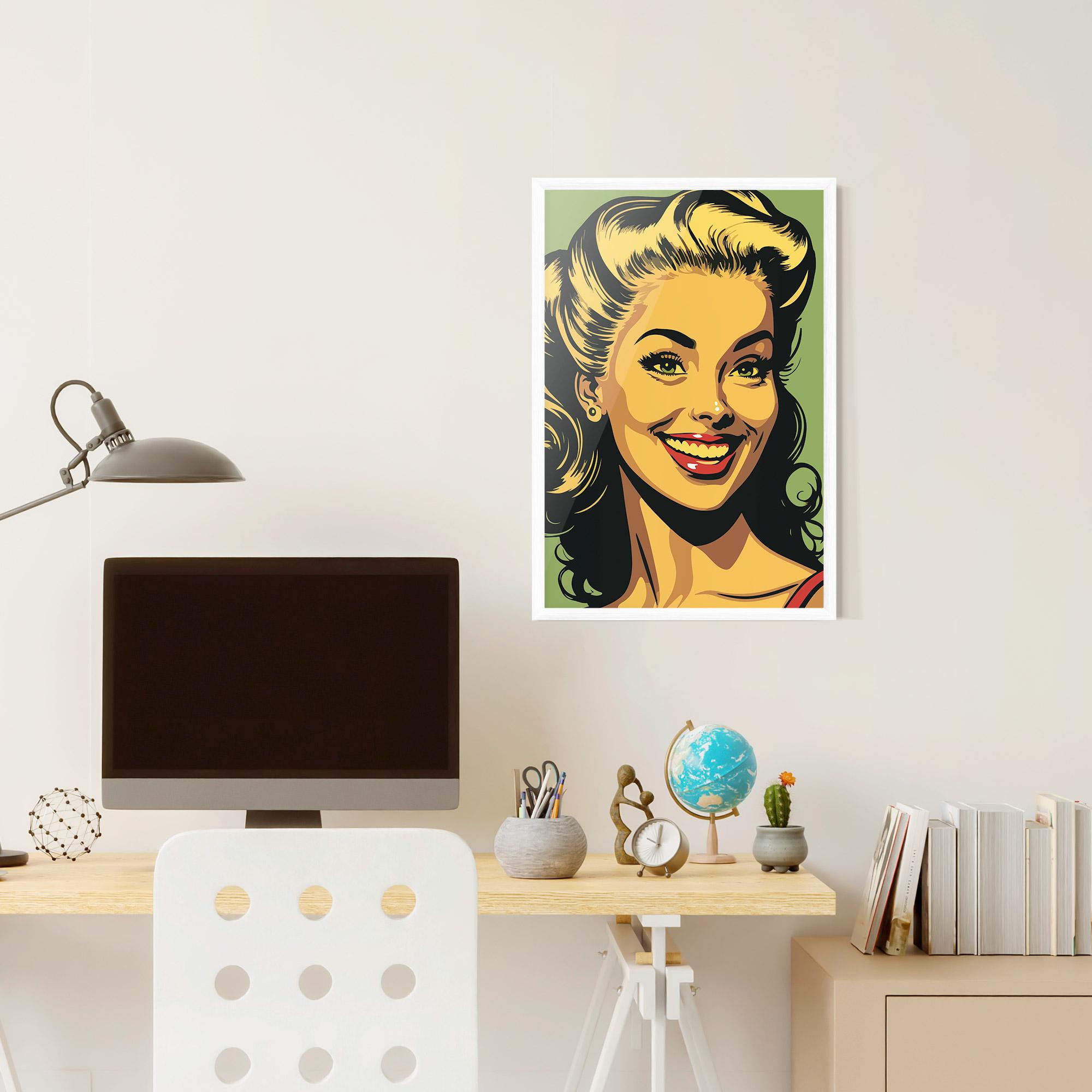 Poster Înrămat Green Light Pop Lady mockup 6