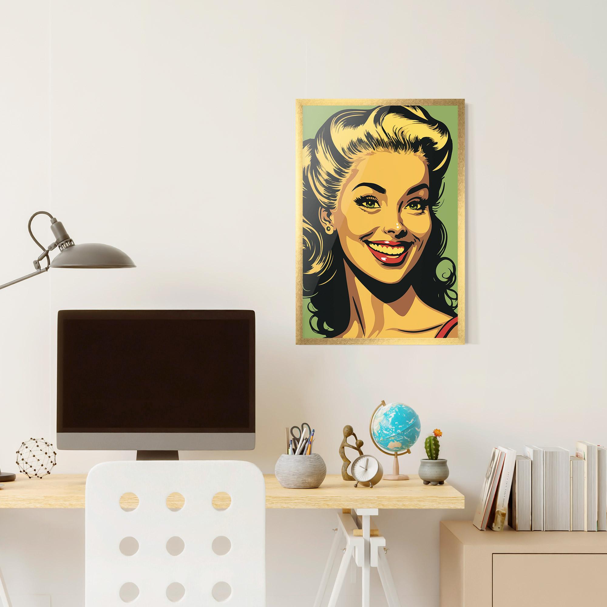 Poster Înrămat Green Light Pop Lady mockup 6
