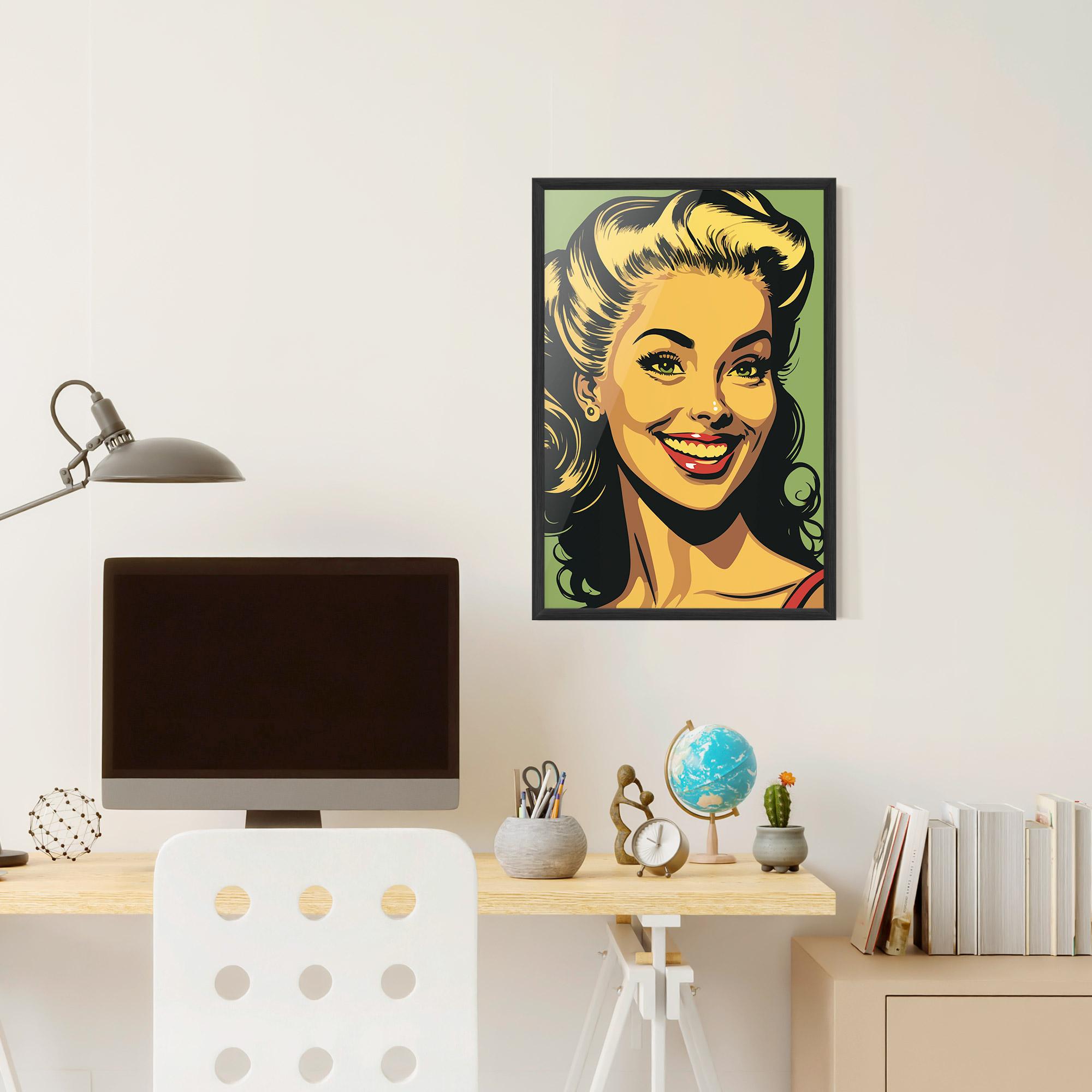 Poster Înrămat Green Light Pop Lady mockup 6