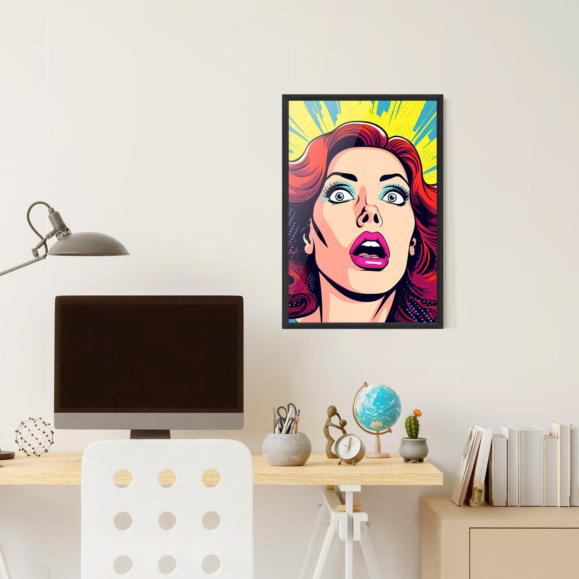 Poster Înrămat Pop Scared Woman mockup 6