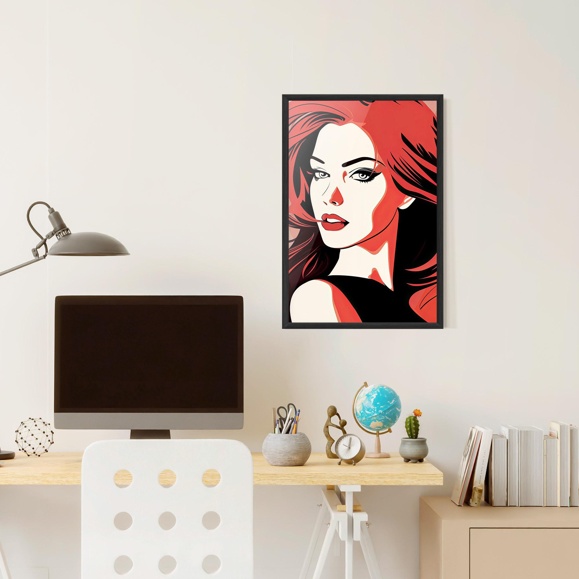 Poster Înrămat Red Hair Pop Art mockup 6