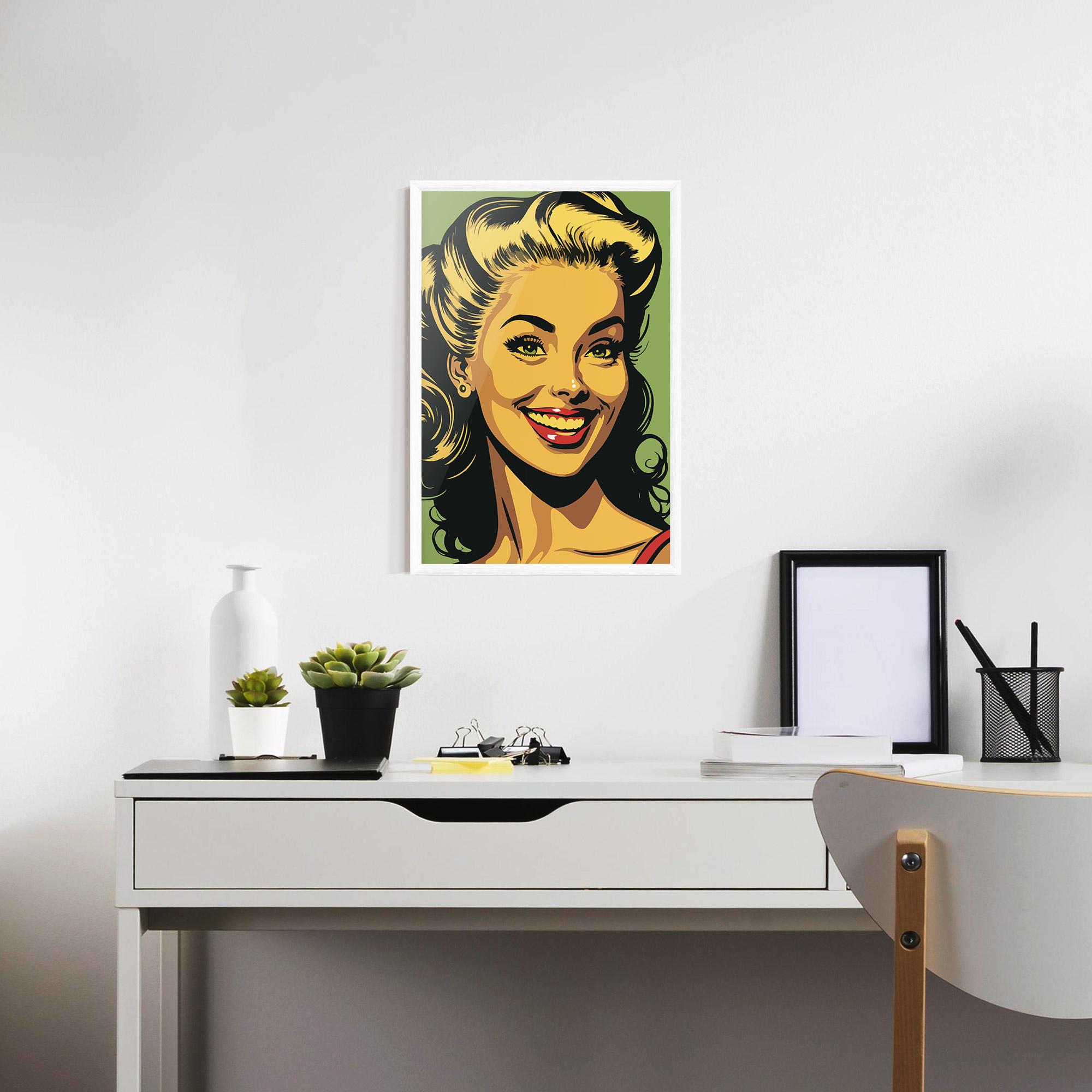 Poster Înrămat Green Light Pop Lady mockup 7