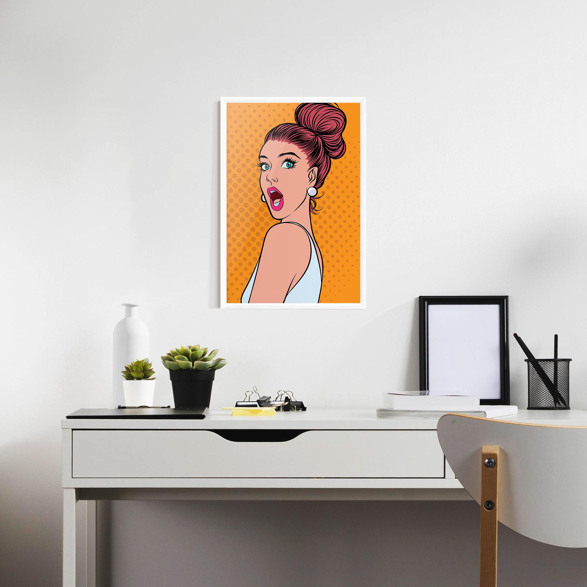 Poster Înrămat Pop Comic Lady mockup 7