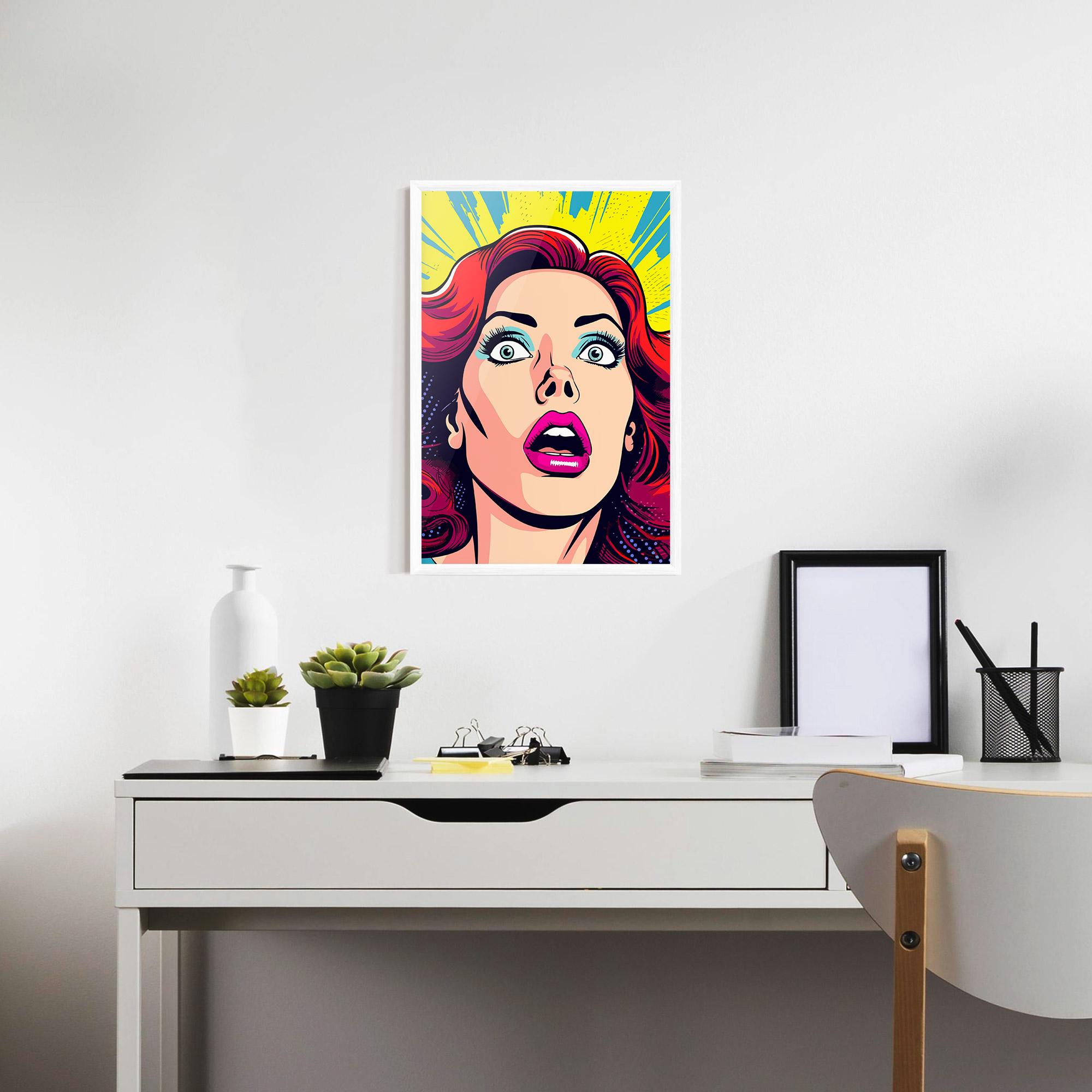Poster Înrămat Pop Scared Woman mockup 7