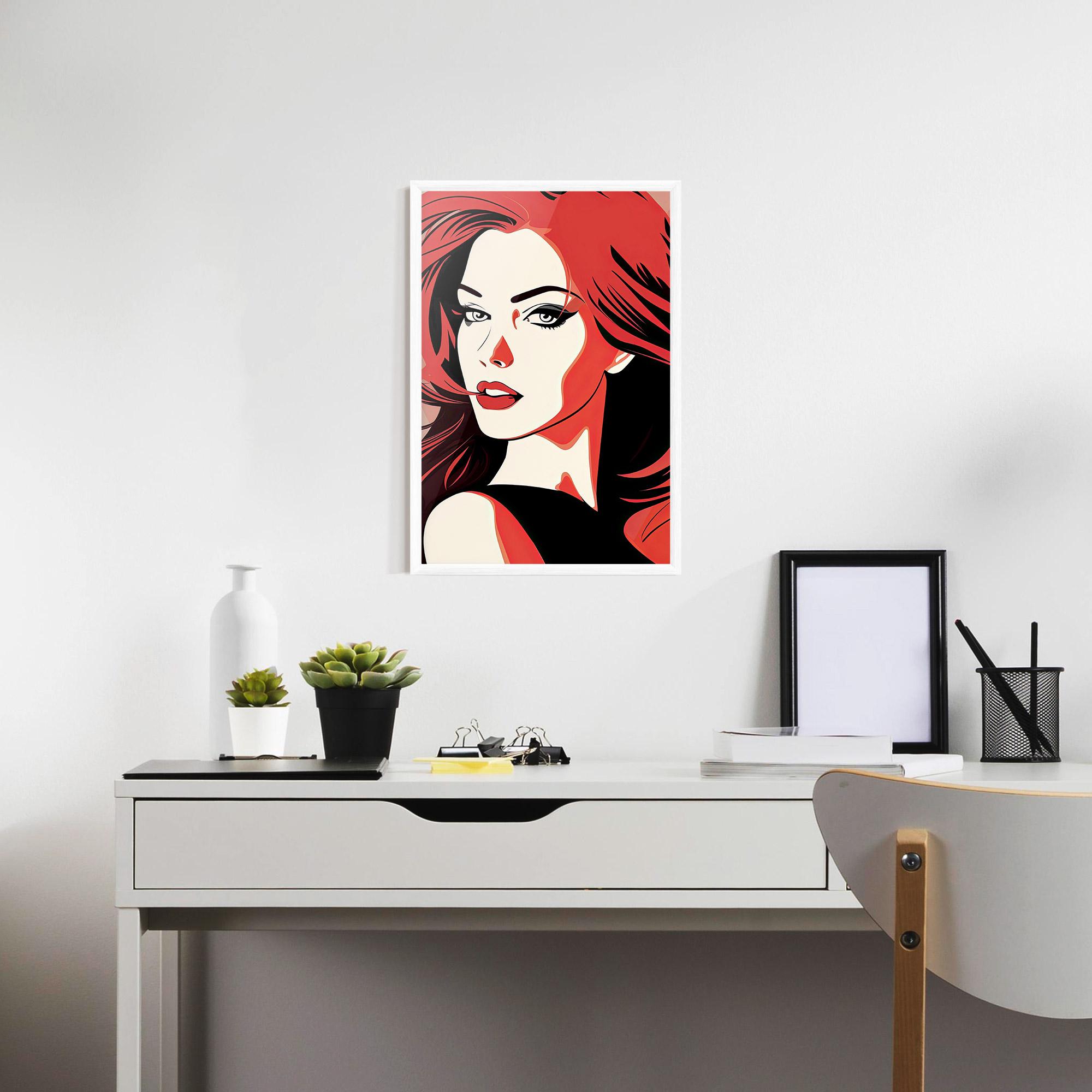 Poster Înrămat Red Hair Pop Art mockup 7
