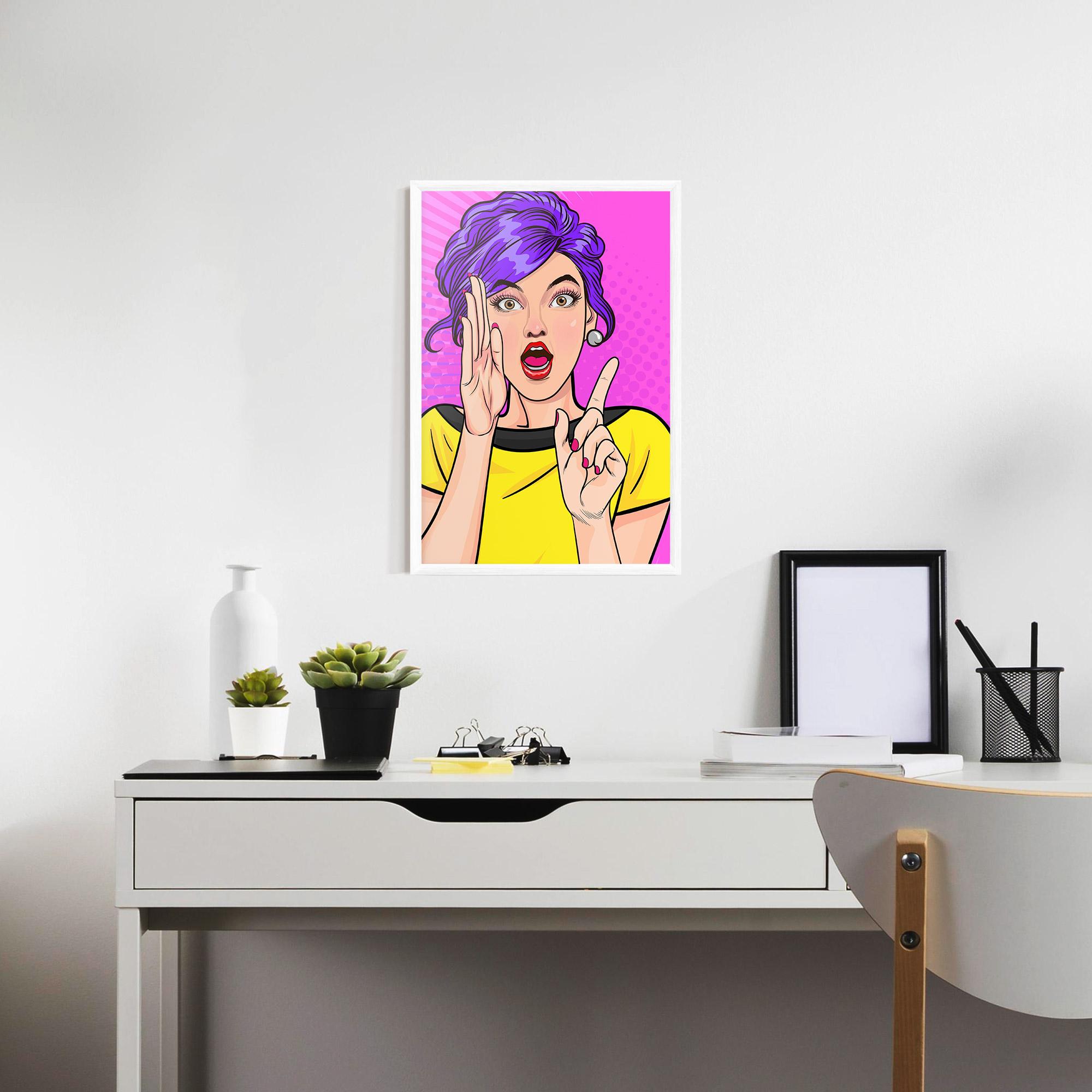 Poster Înrămat Surprised Pop Woman mockup 7