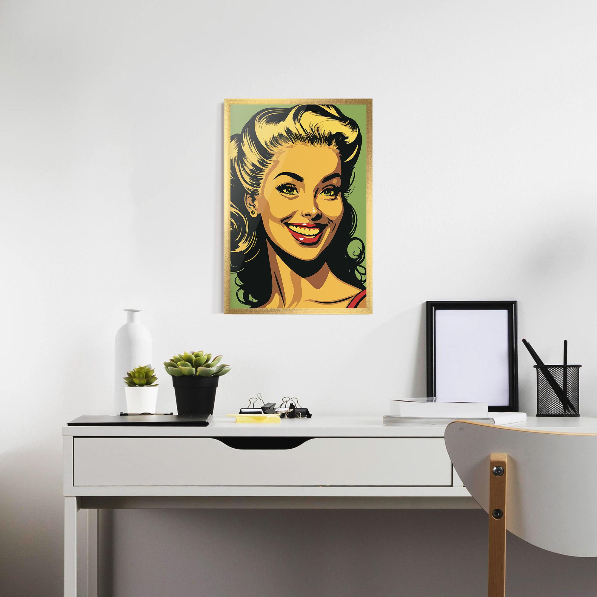 Poster Înrămat Green Light Pop Lady mockup 7