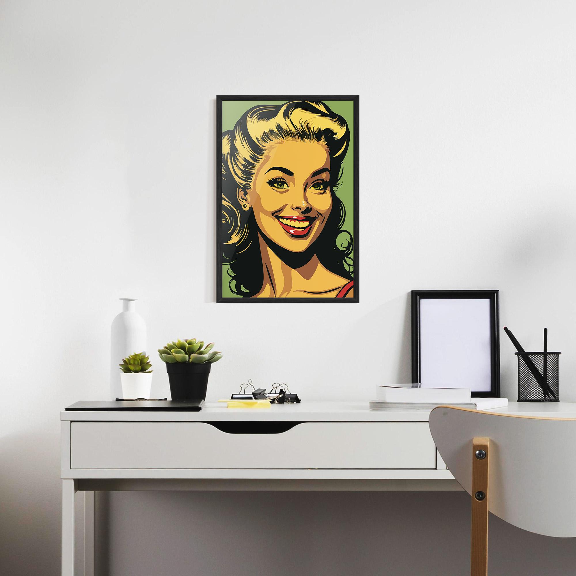 Poster Înrămat Green Light Pop Lady mockup 7