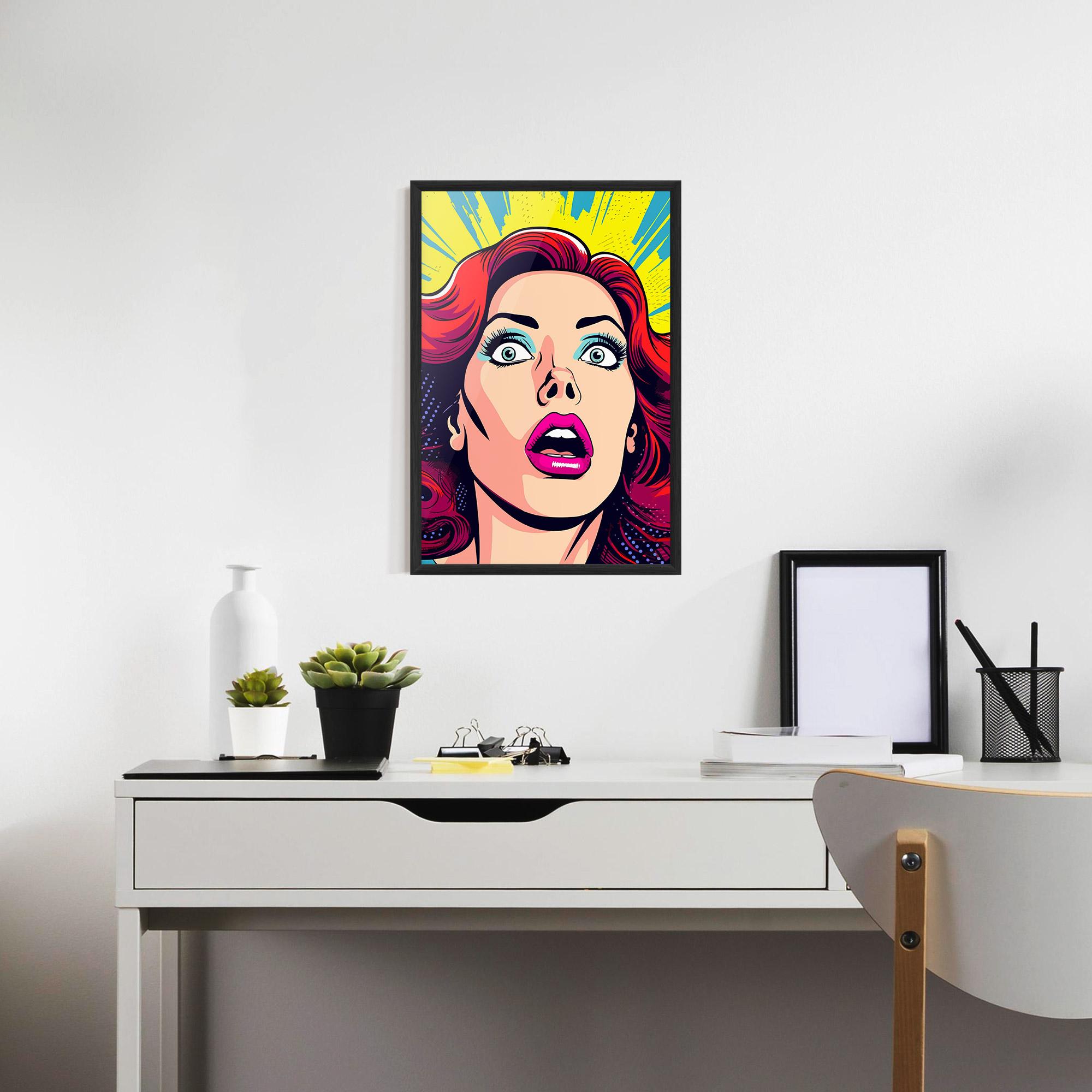 Poster Înrămat Pop Scared Woman mockup 7