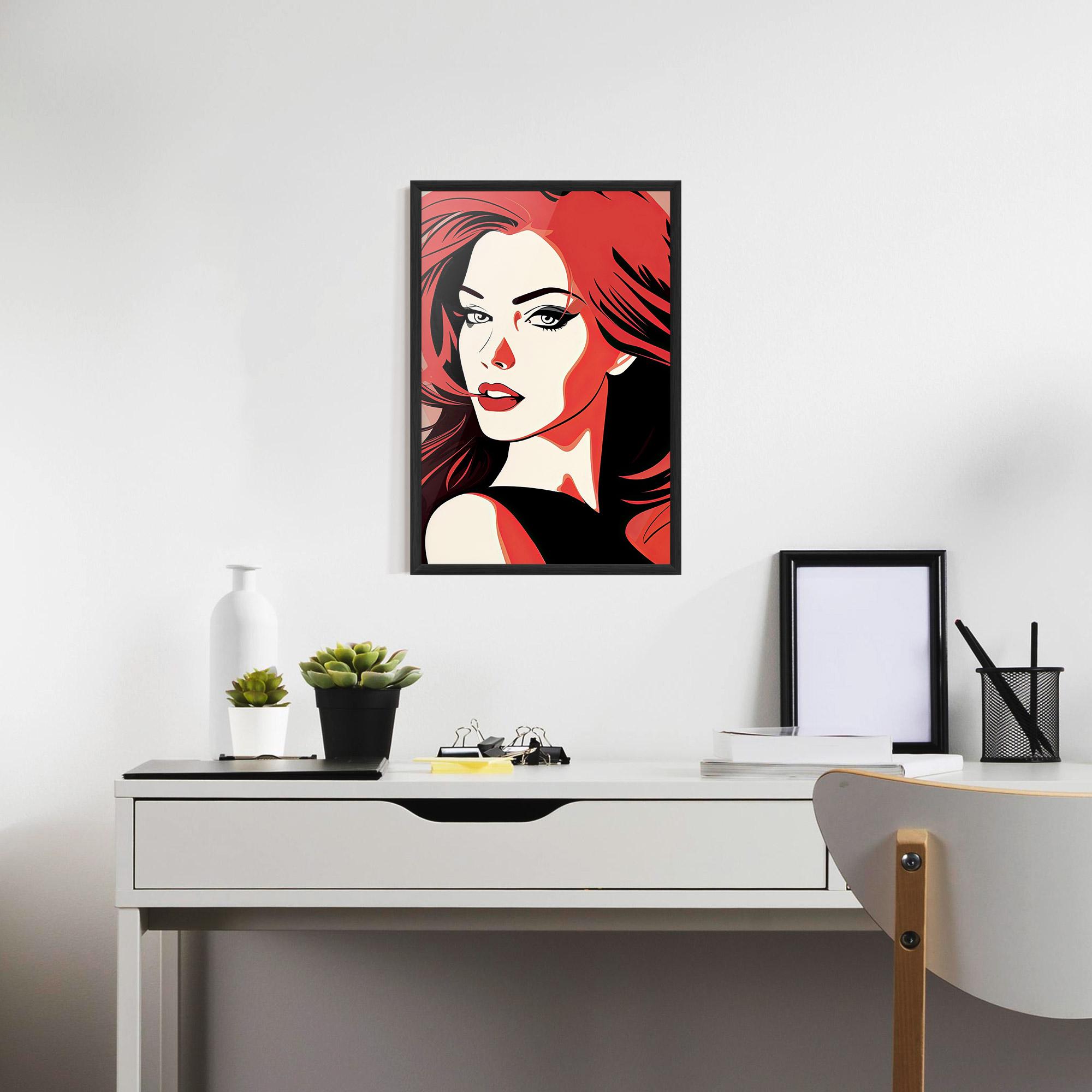 Poster Înrămat Red Hair Pop Art mockup 7