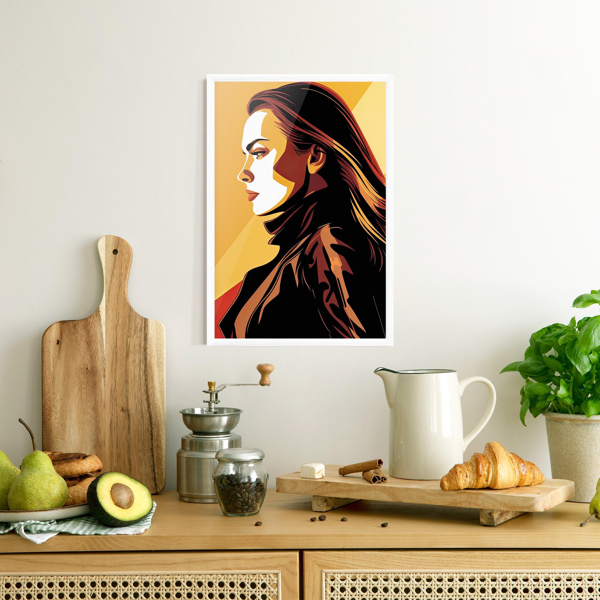 Poster Înrămat Graphical Pop Girl mockup 8