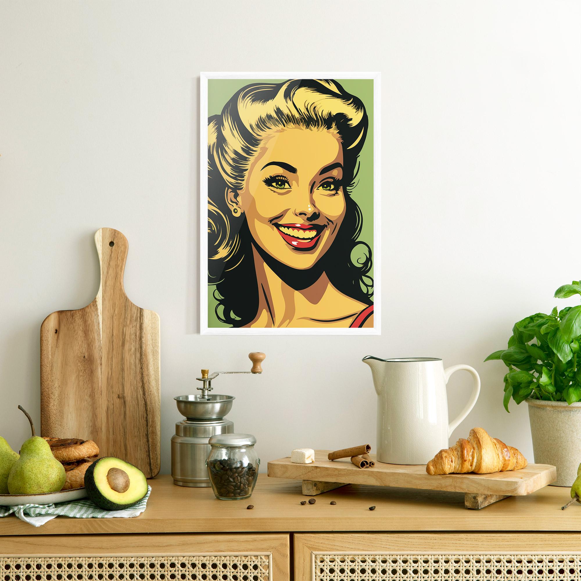 Poster Înrămat Green Light Pop Lady mockup 8