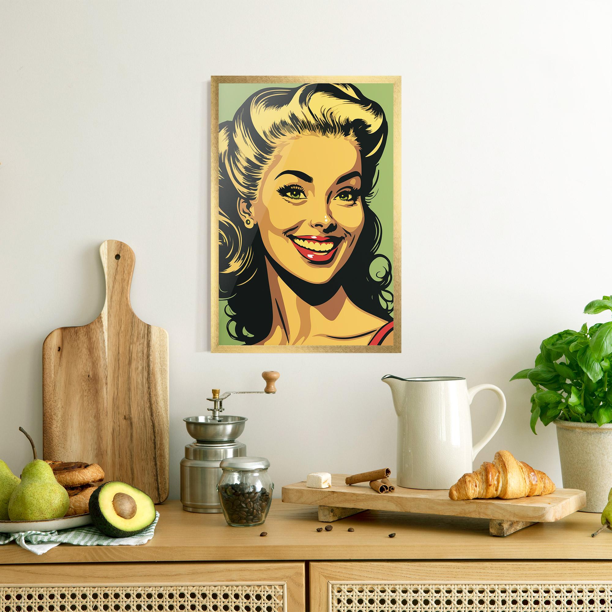 Poster Înrămat Green Light Pop Lady mockup 8