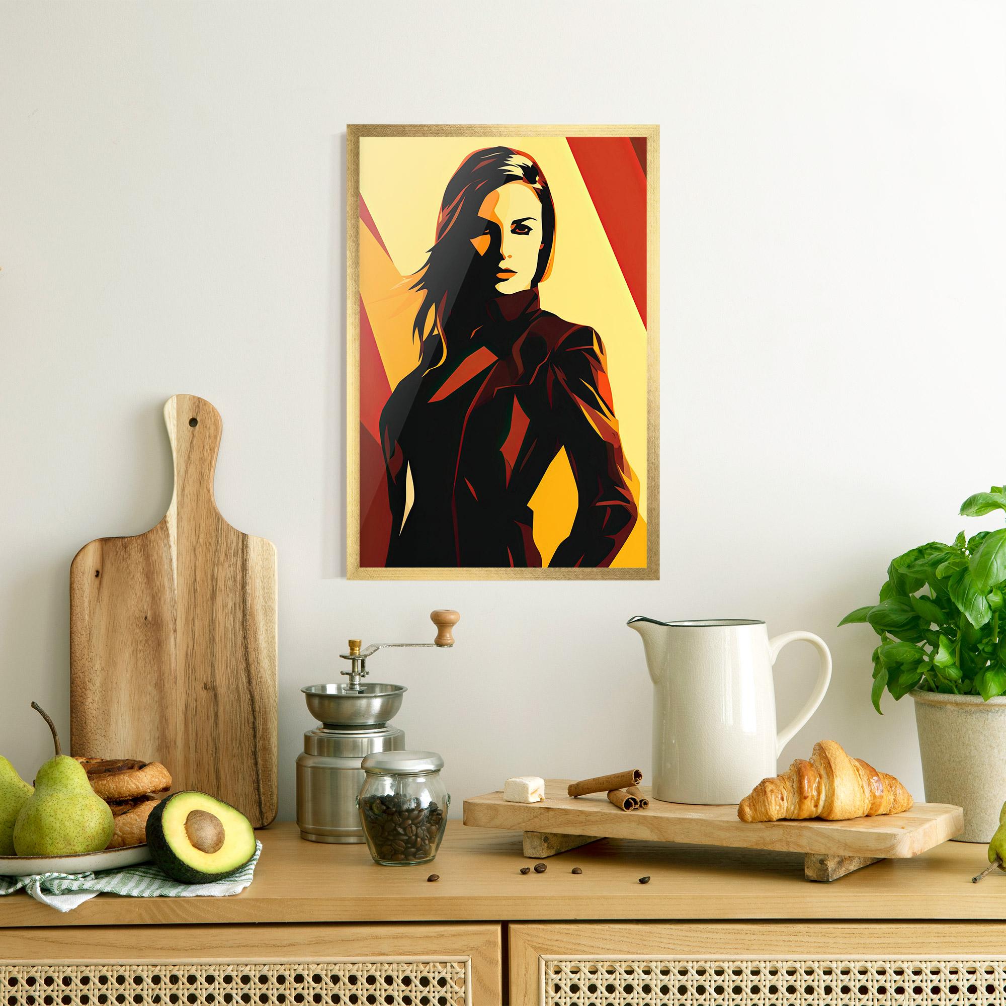 Poster Înrămat Pop Graphical Woman mockup 8