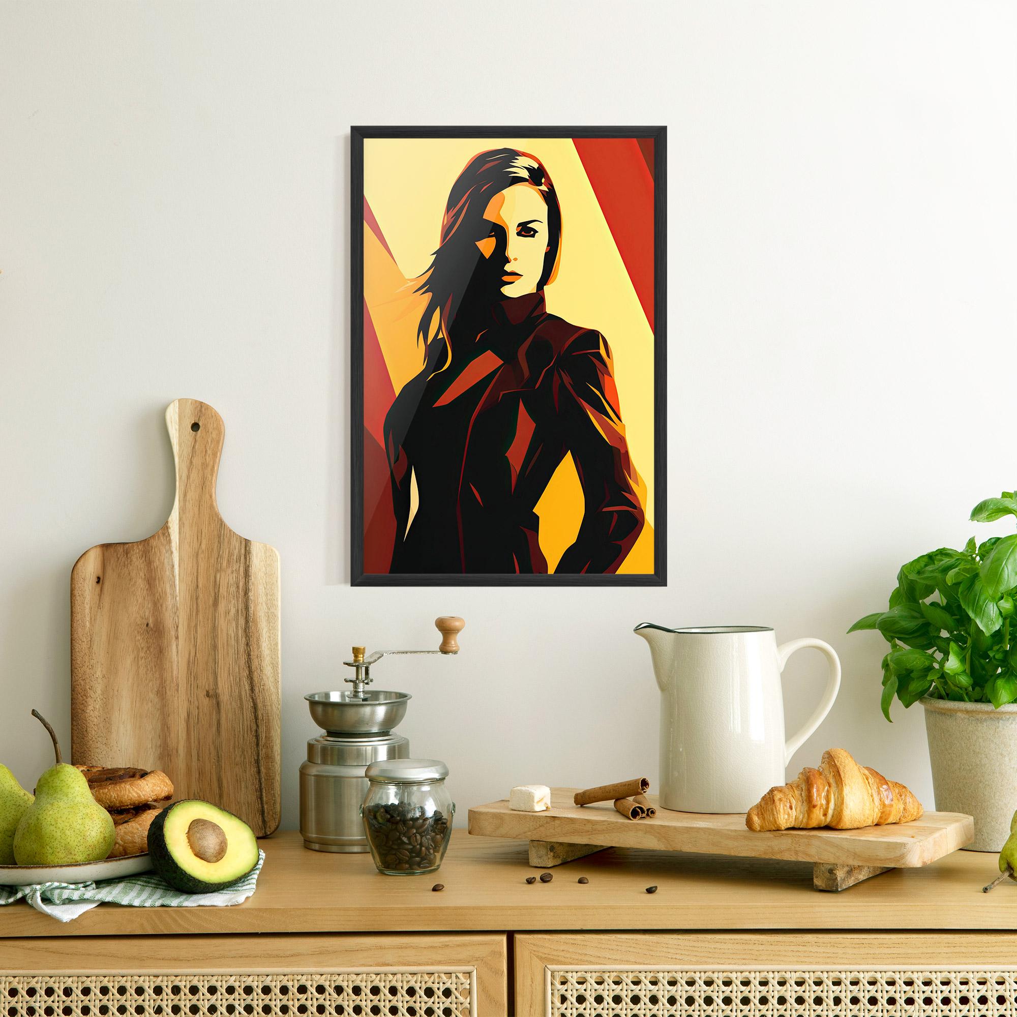 Poster Înrămat Pop Graphical Woman mockup 8