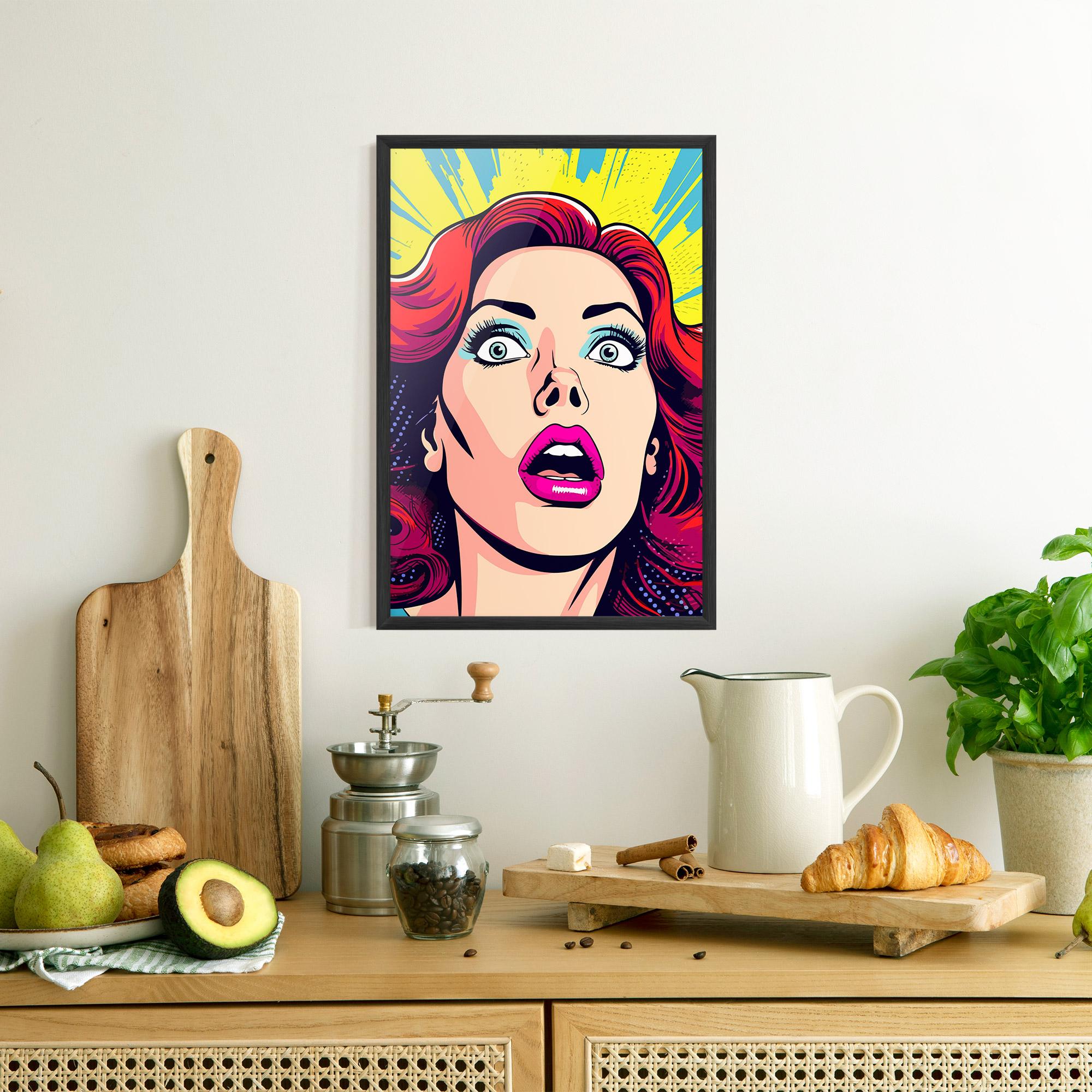 Poster Înrămat Pop Scared Woman mockup 8