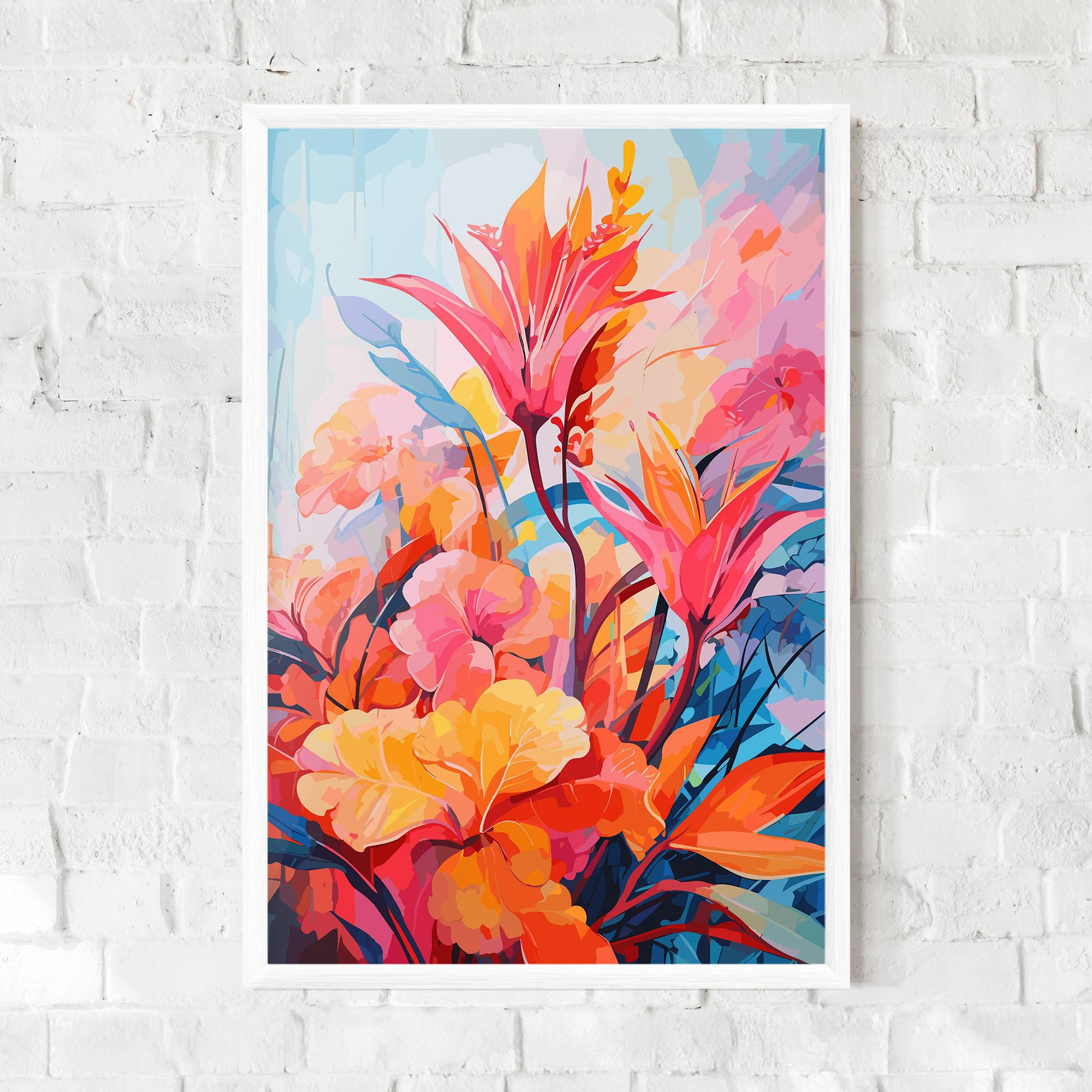 Poster Înrămat Orange Art Flower mockup 0